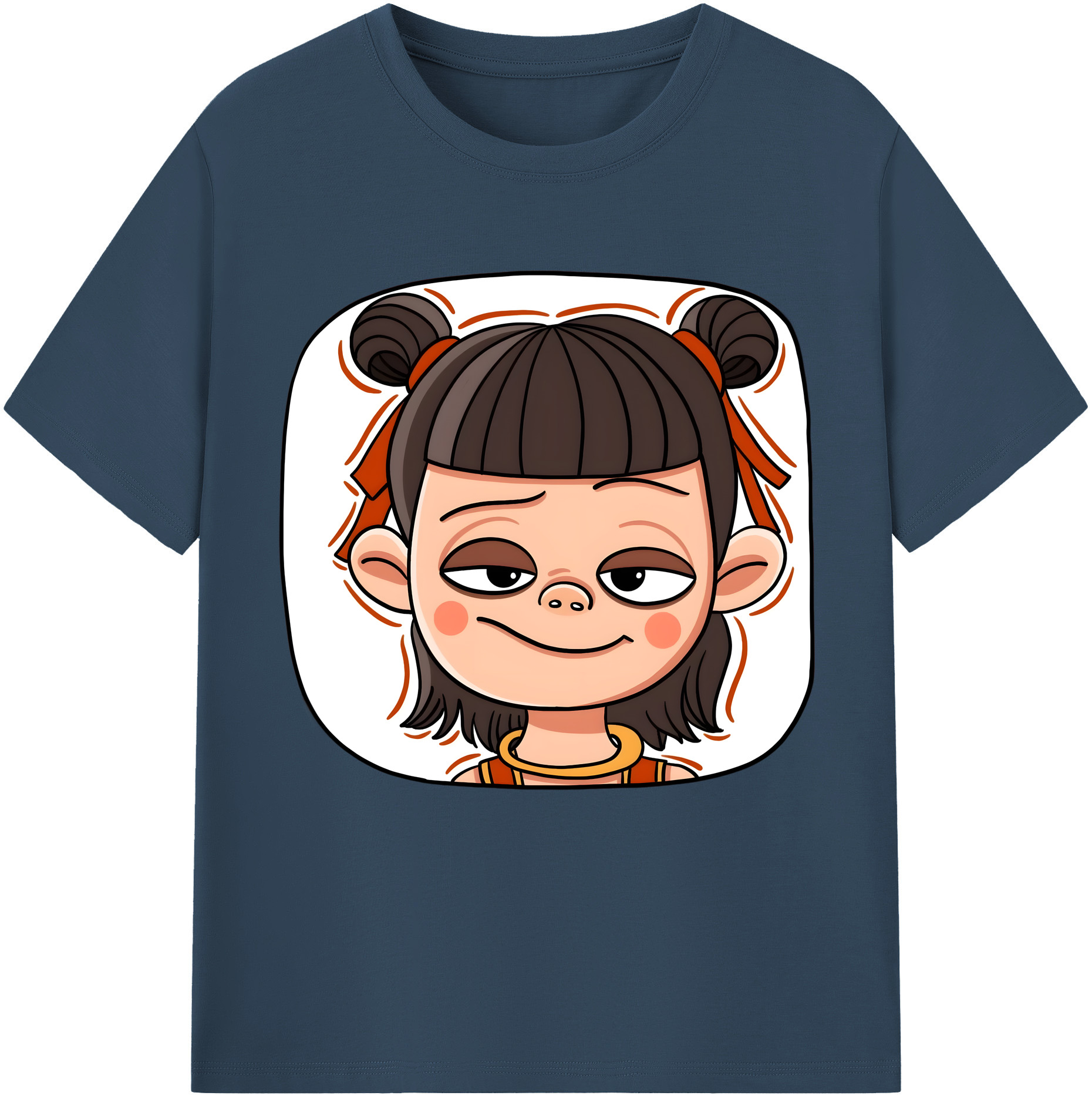 （画像用） Ne Zha 2 ナタ 魔童の大暴れ 綿100％半袖Tシャツ（フロントプリント）