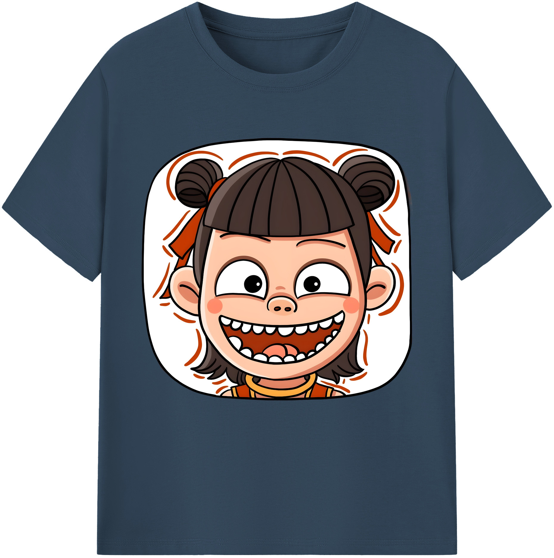 （画像用） Ne Zha 2 ナタ 魔童の大暴れ 綿100％半袖Tシャツ（フロントプリント）