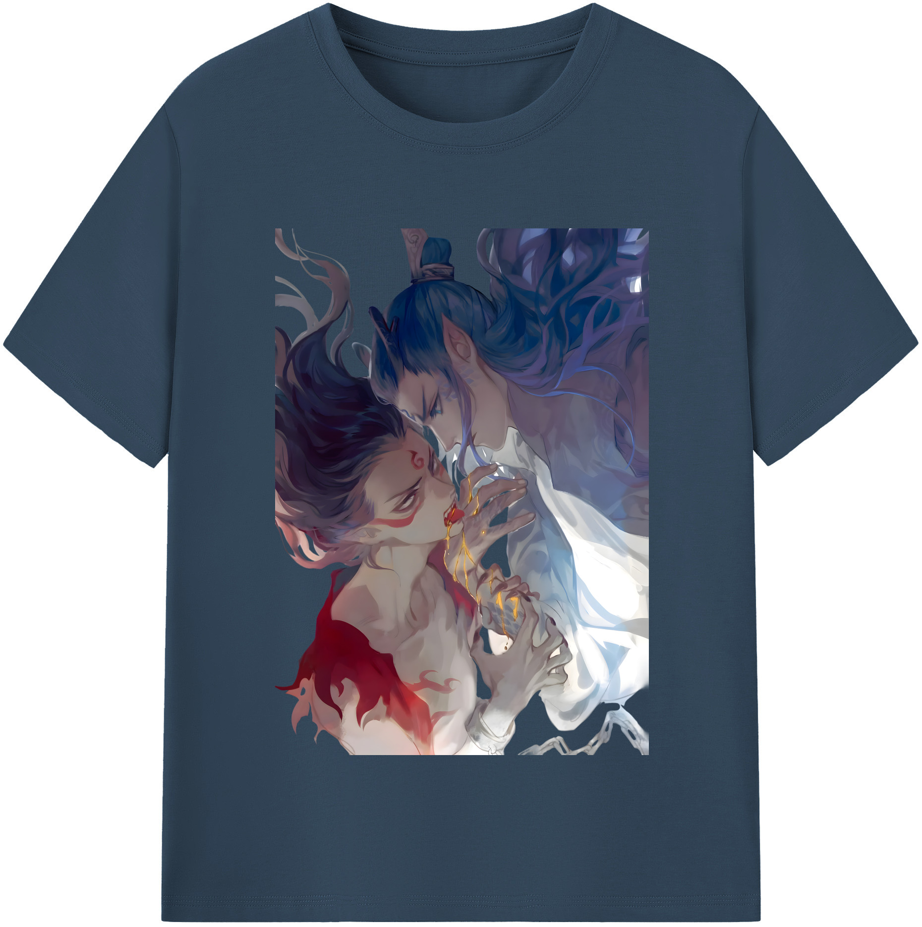 （画像用） Ne Zha 2 ナタ 魔童の大暴れ 綿100％半袖Tシャツ（フロントプリント）