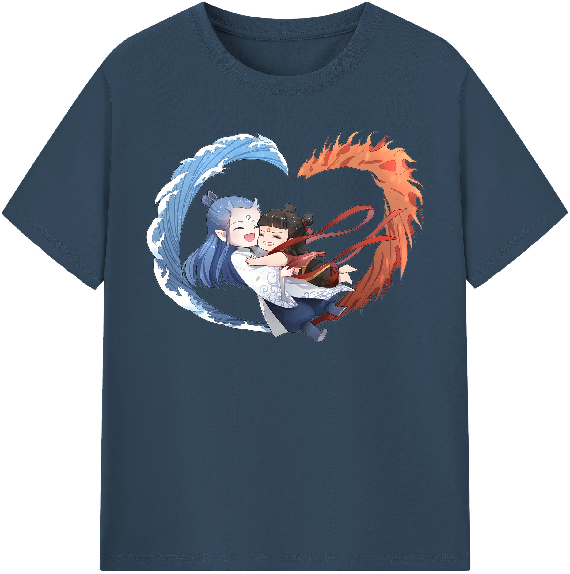 （画像用） Ne Zha 2 ナタ 魔童の大暴れ 綿100％半袖Tシャツ（フロントプリント）