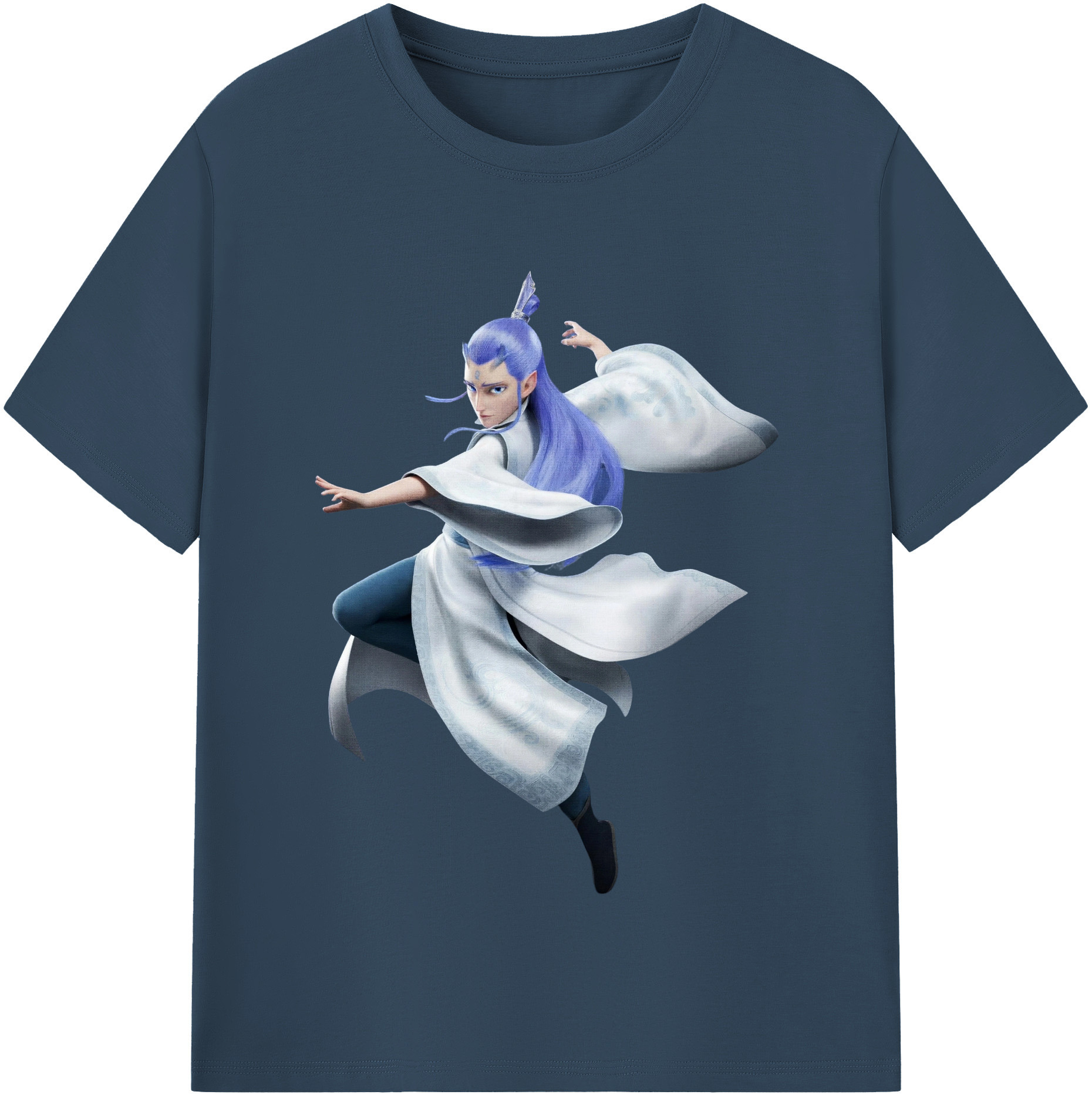 （画像用） Ne Zha 2 ナタ 魔童の大暴れ 綿100％半袖Tシャツ（フロントプリント）