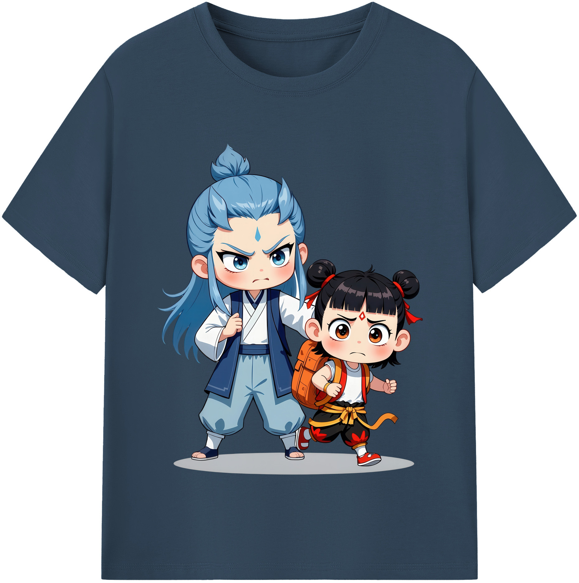 （画像用） Ne Zha 2 ナタ 魔童の大暴れ 綿100％半袖Tシャツ（フロントプリント）