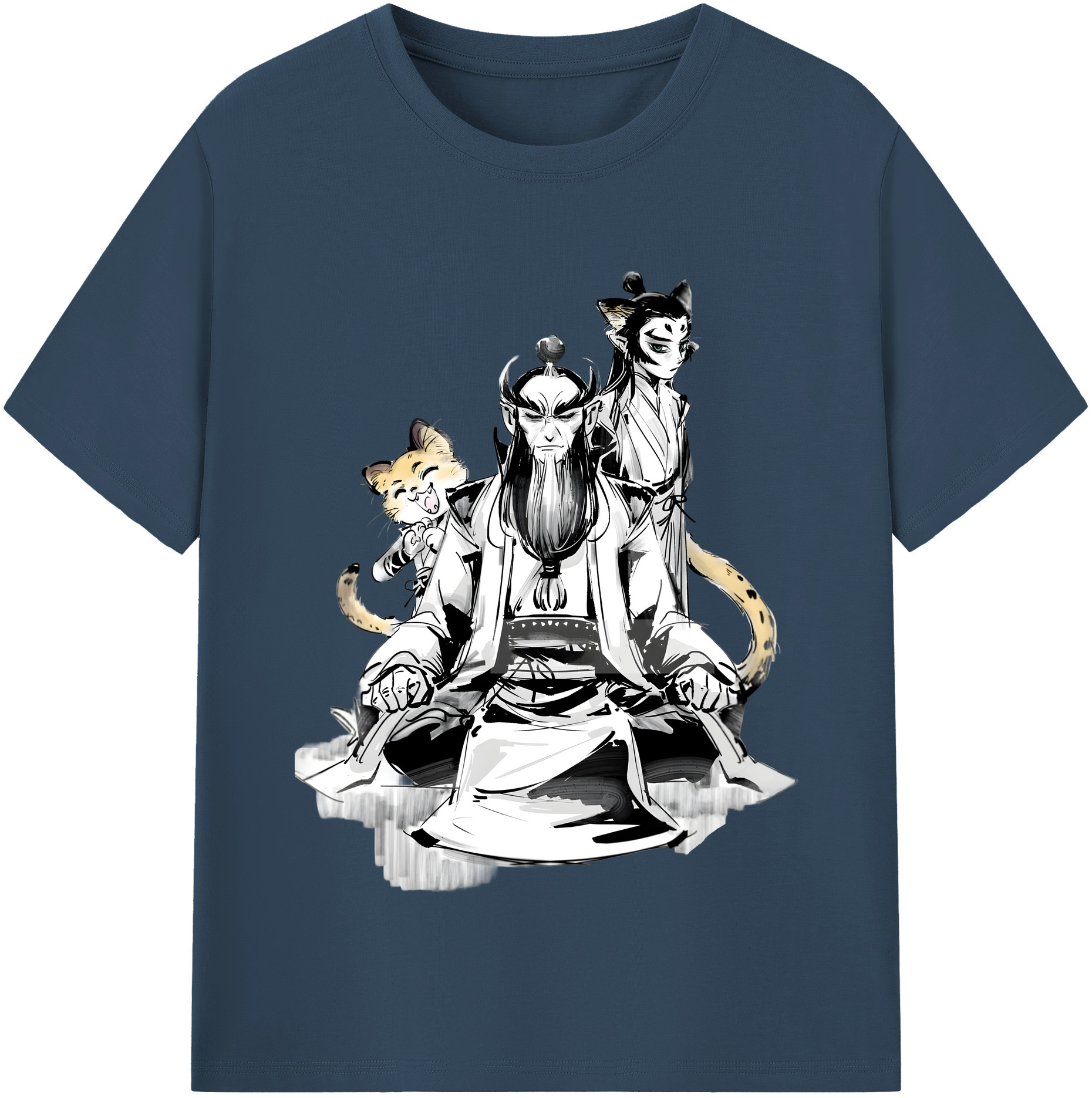 （画像用） Ne Zha 2 ナタ 魔童の大暴れ 綿100％半袖Tシャツ（フロントプリント）