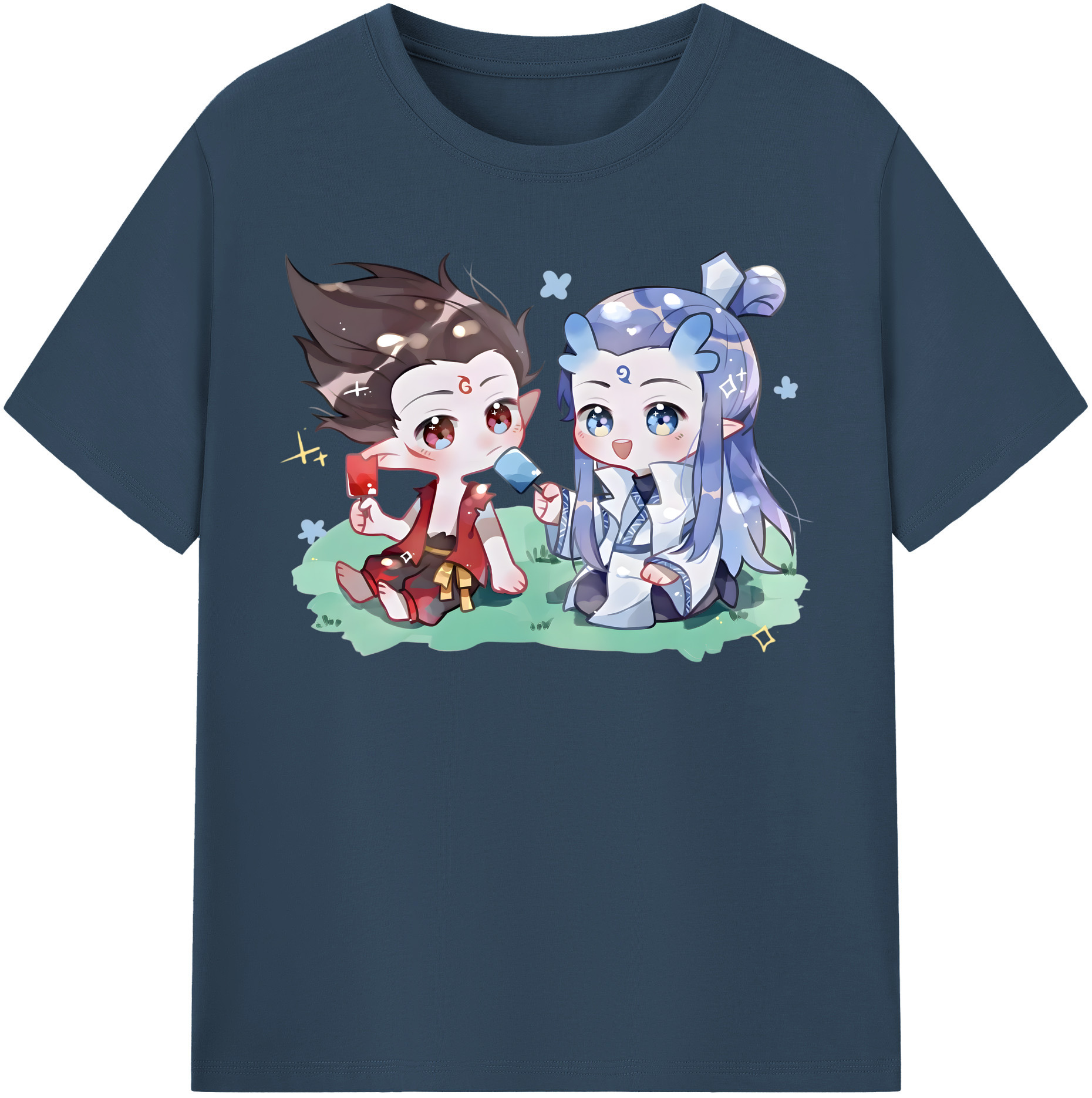 （画像用） Ne Zha 2 ナタ 魔童の大暴れ 綿100％半袖Tシャツ（フロントプリント）