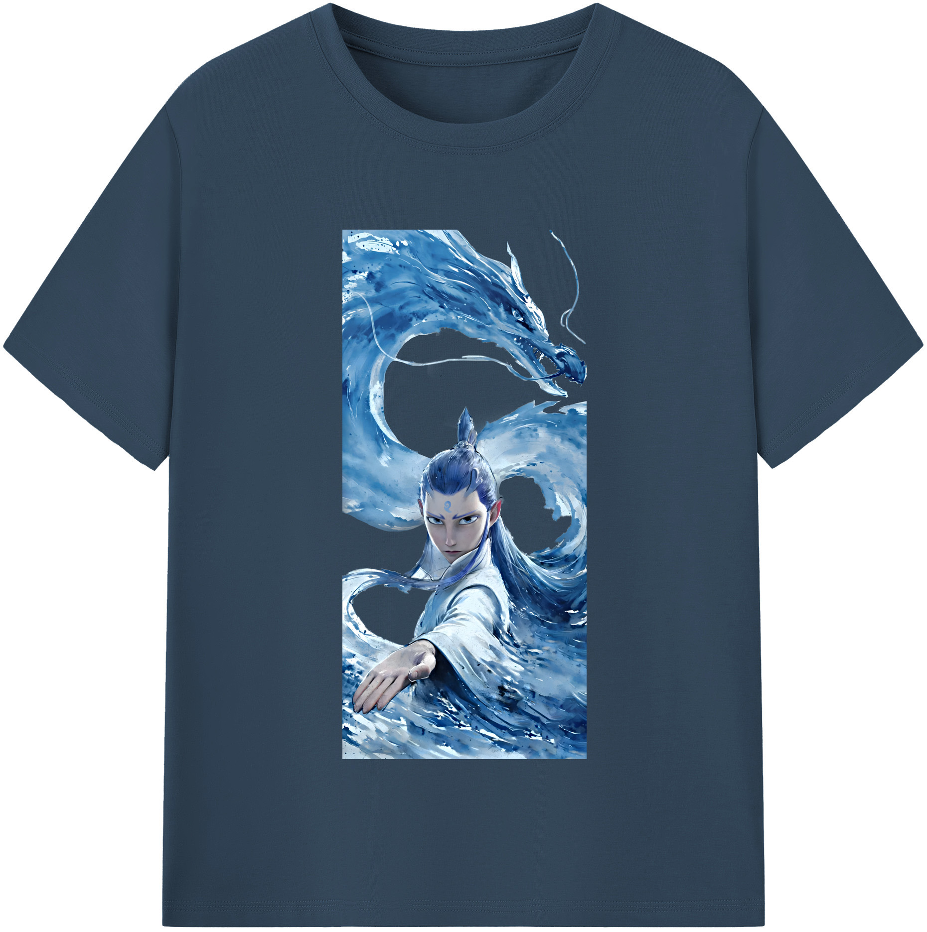 （画像用） Ne Zha 2 ナタ 魔童の大暴れ 綿100％半袖Tシャツ（フロントプリント）