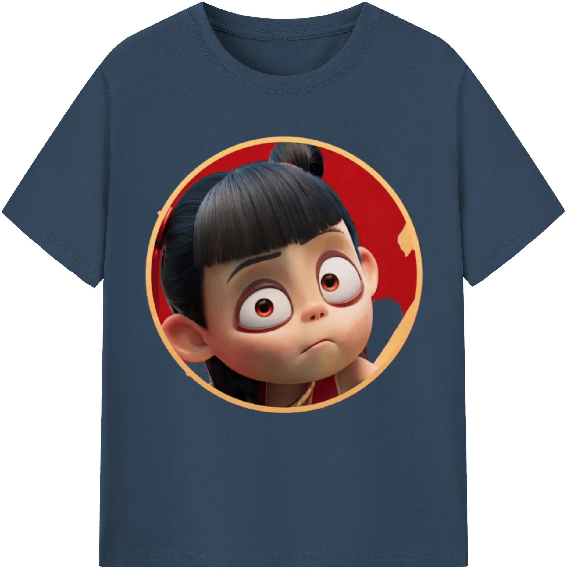 （画像用） Ne Zha 2 ナタ 魔童の大暴れ 綿100％半袖Tシャツ（フロントプリント）