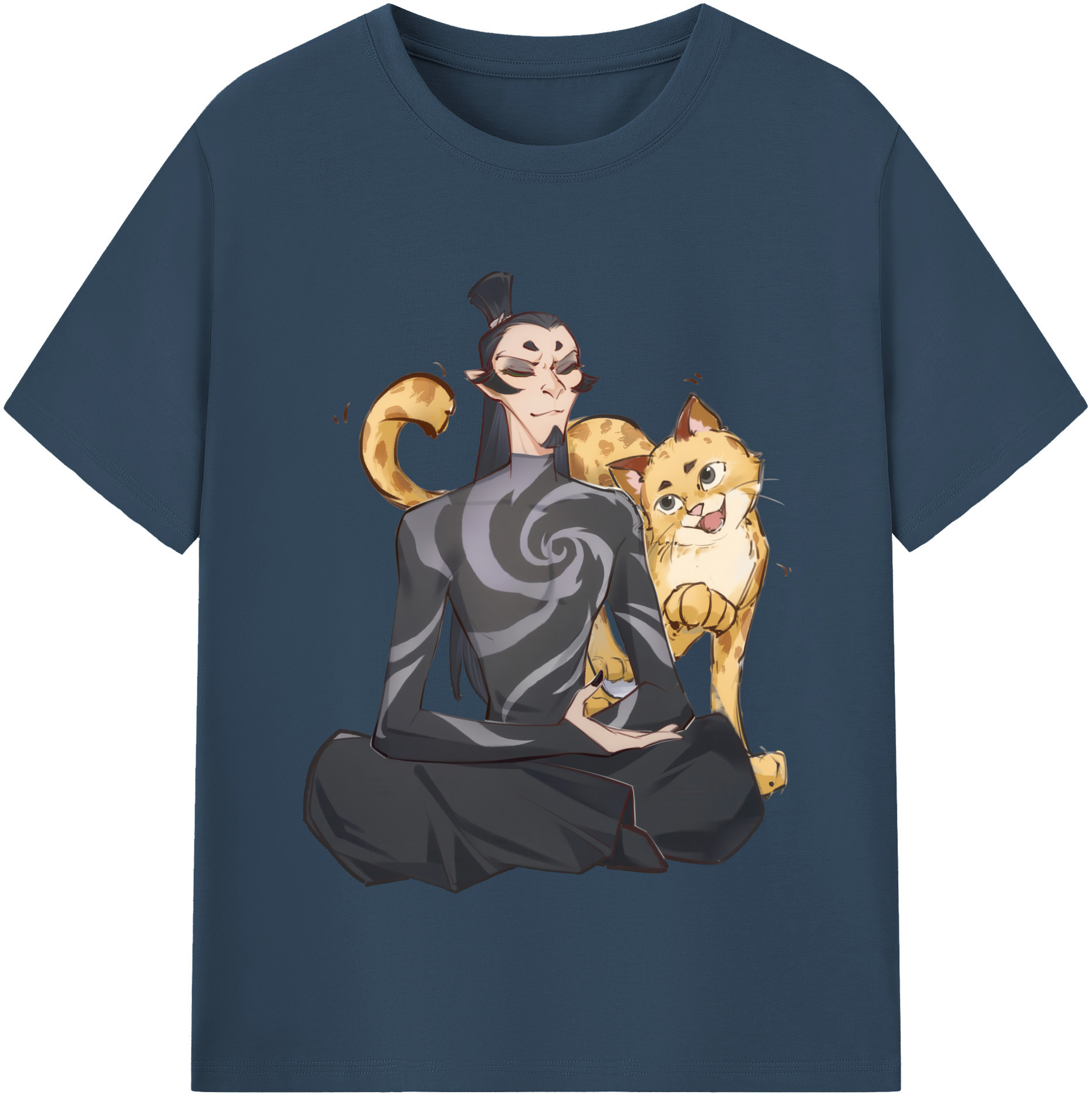 （画像用） Ne Zha 2 ナタ 魔童の大暴れ 綿100％半袖Tシャツ（フロントプリント）