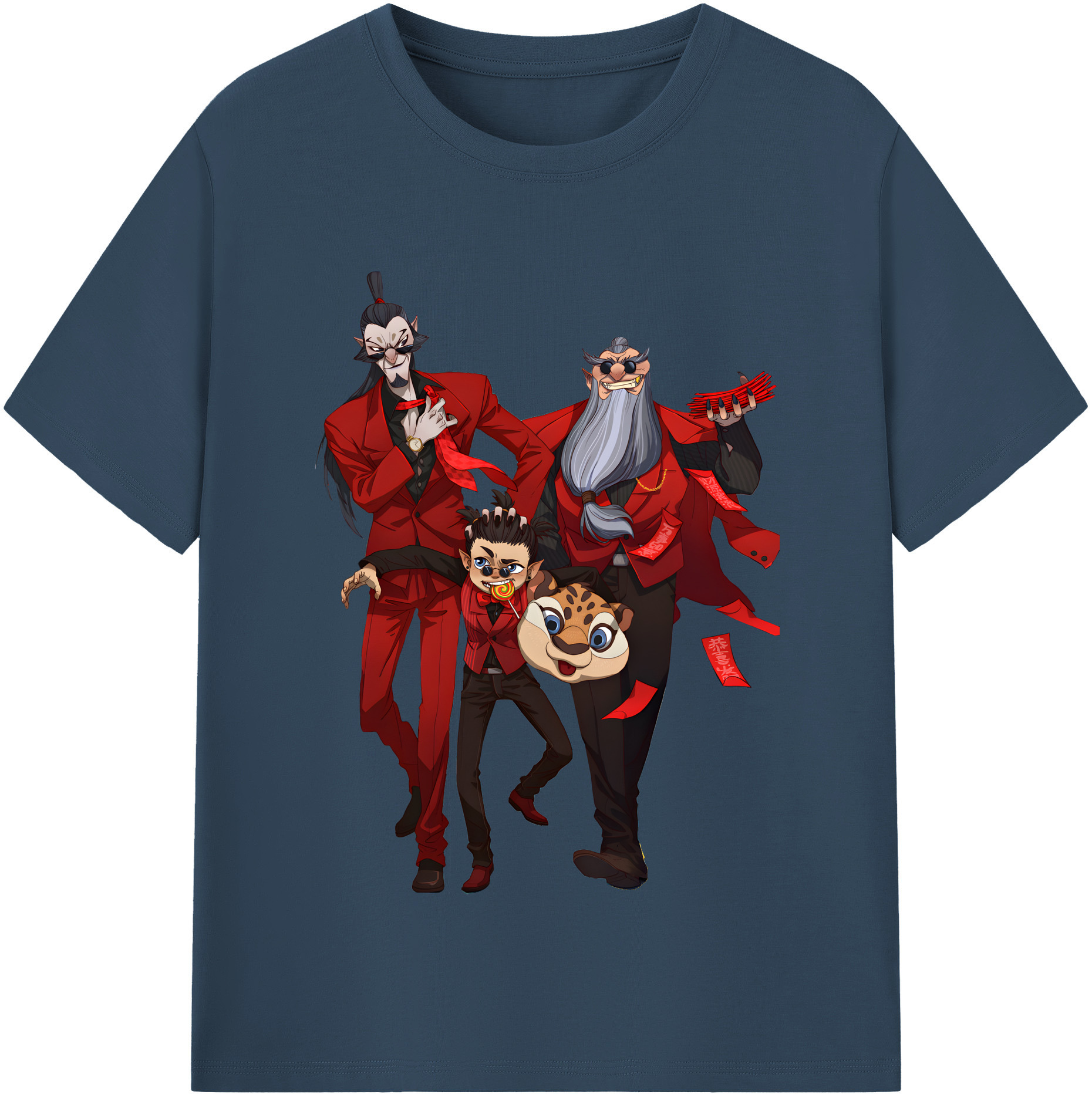 （画像用） Ne Zha 2 ナタ 魔童の大暴れ 綿100％半袖Tシャツ（フロントプリント）