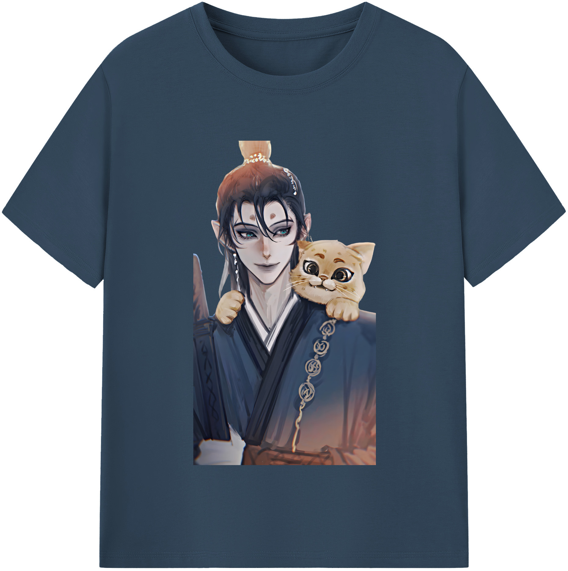 （画像用） Ne Zha 2 ナタ 魔童の大暴れ 綿100％半袖Tシャツ（フロントプリント）