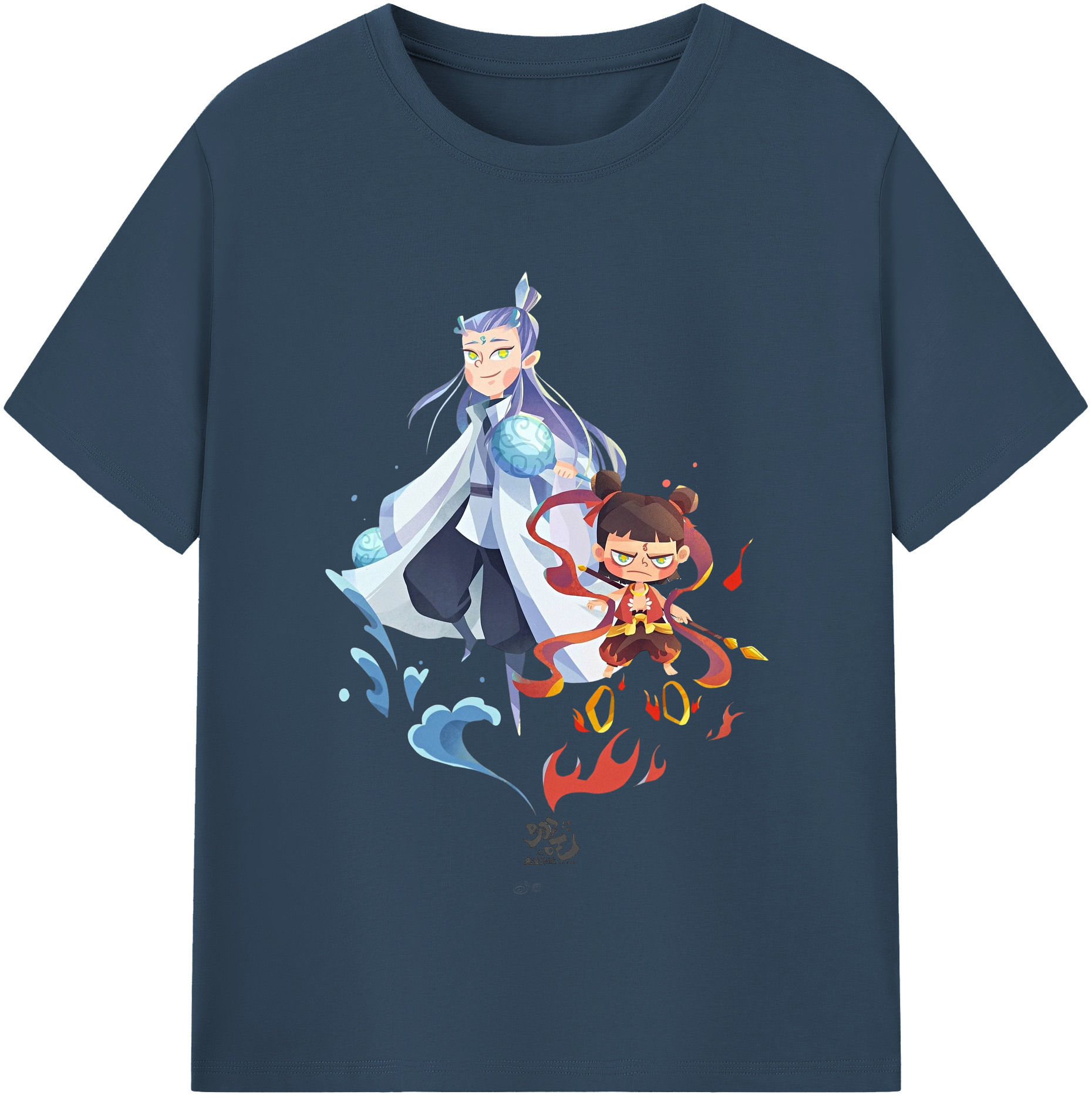 （画像用） Ne Zha 2 ナタ 魔童の大暴れ 綿100％半袖Tシャツ（フロントプリント）