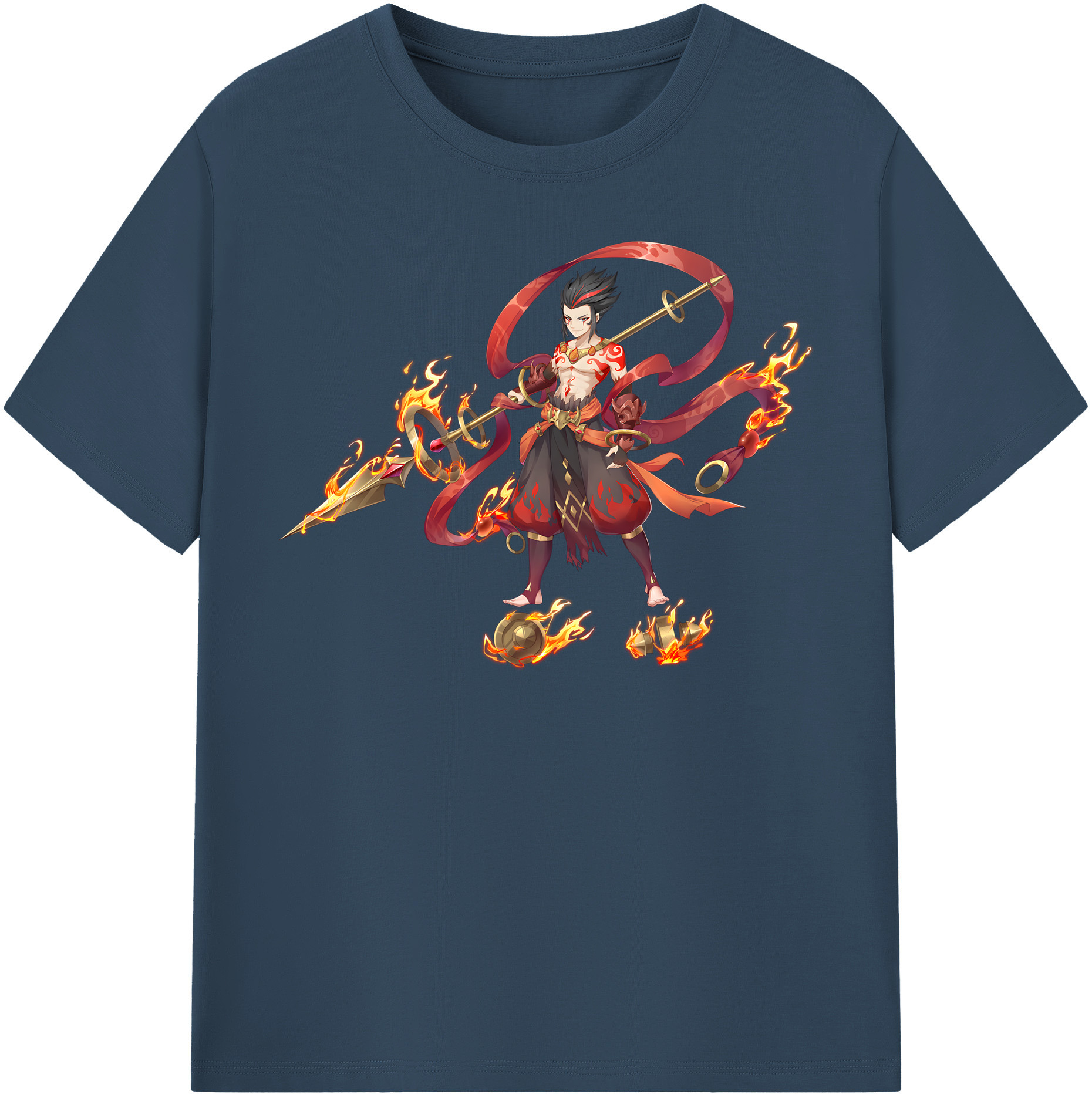 （画像用） Ne Zha 2 ナタ 魔童の大暴れ 綿100％半袖Tシャツ（フロントプリント）