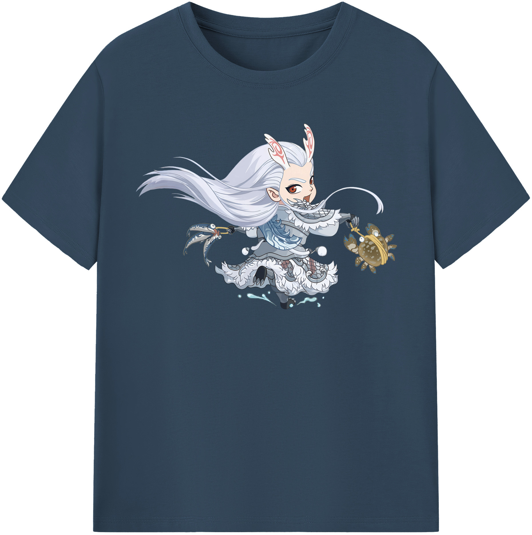 （画像用） Ne Zha 2 ナタ 魔童の大暴れ 綿100％半袖Tシャツ（フロントプリント）