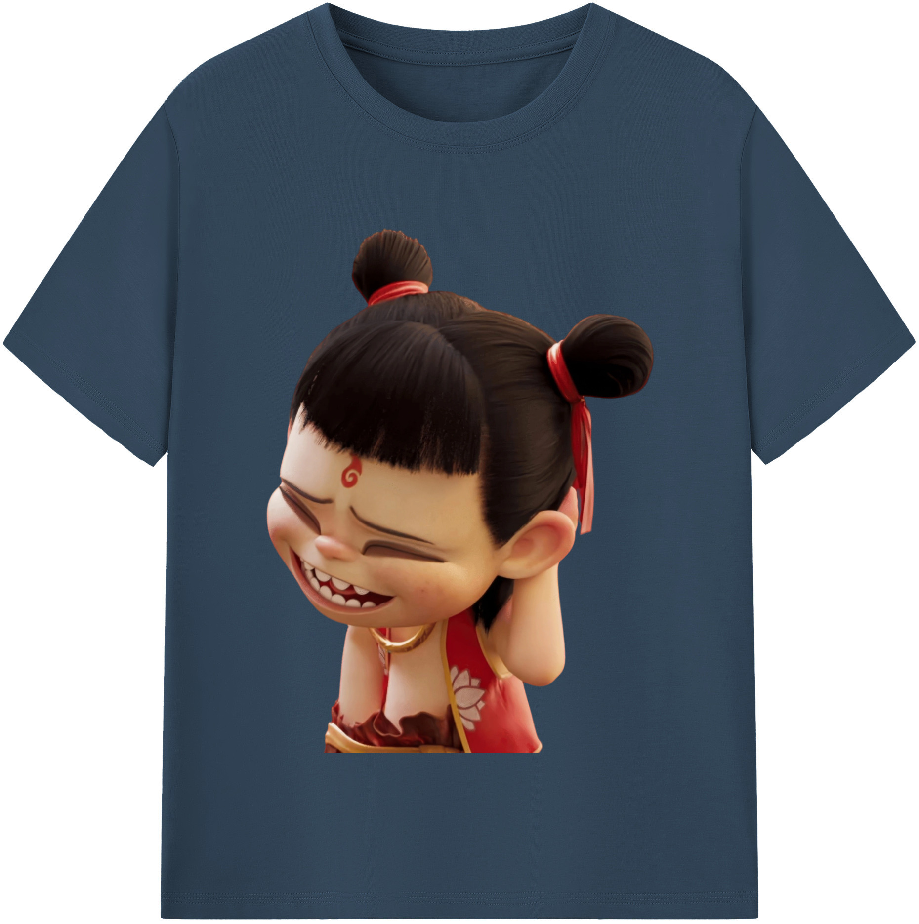 （画像用） Ne Zha 2 ナタ 魔童の大暴れ 綿100％半袖Tシャツ（フロントプリント）