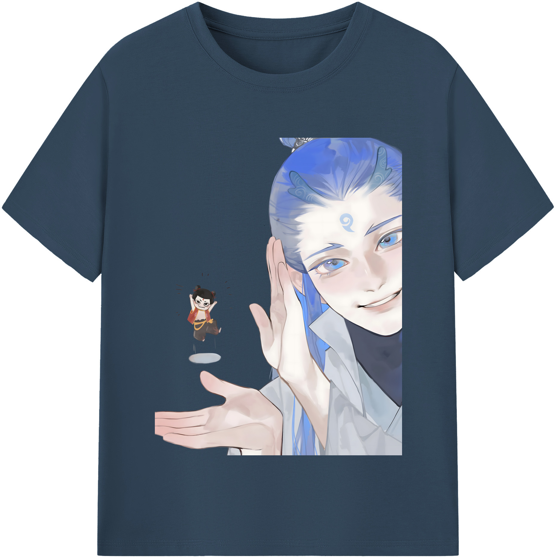 （画像用） Ne Zha 2 ナタ 魔童の大暴れ 綿100％半袖Tシャツ（フロントプリント）