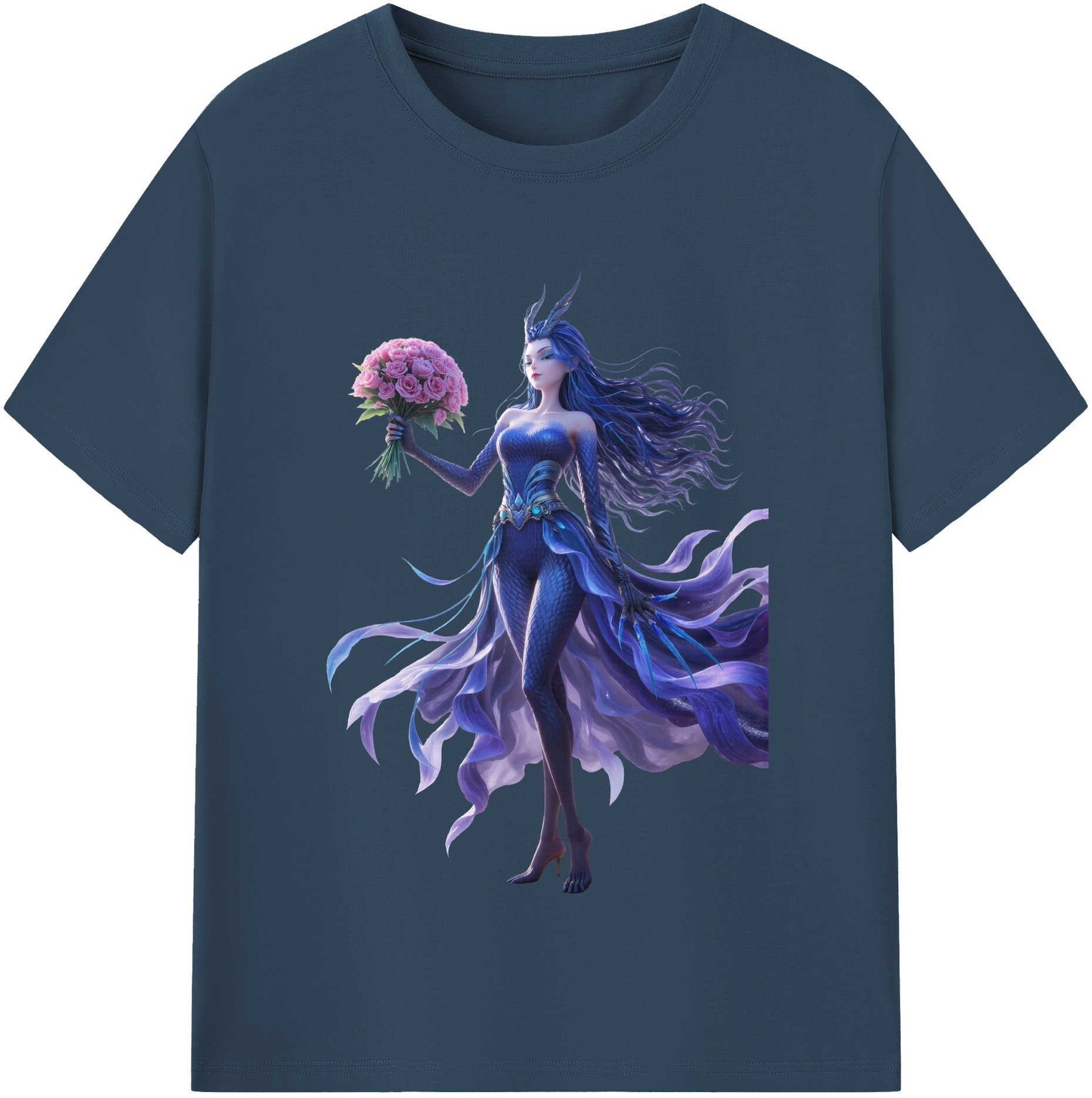 （画像用） Ne Zha 2 ナタ 魔童の大暴れ 綿100％半袖Tシャツ（フロントプリント）