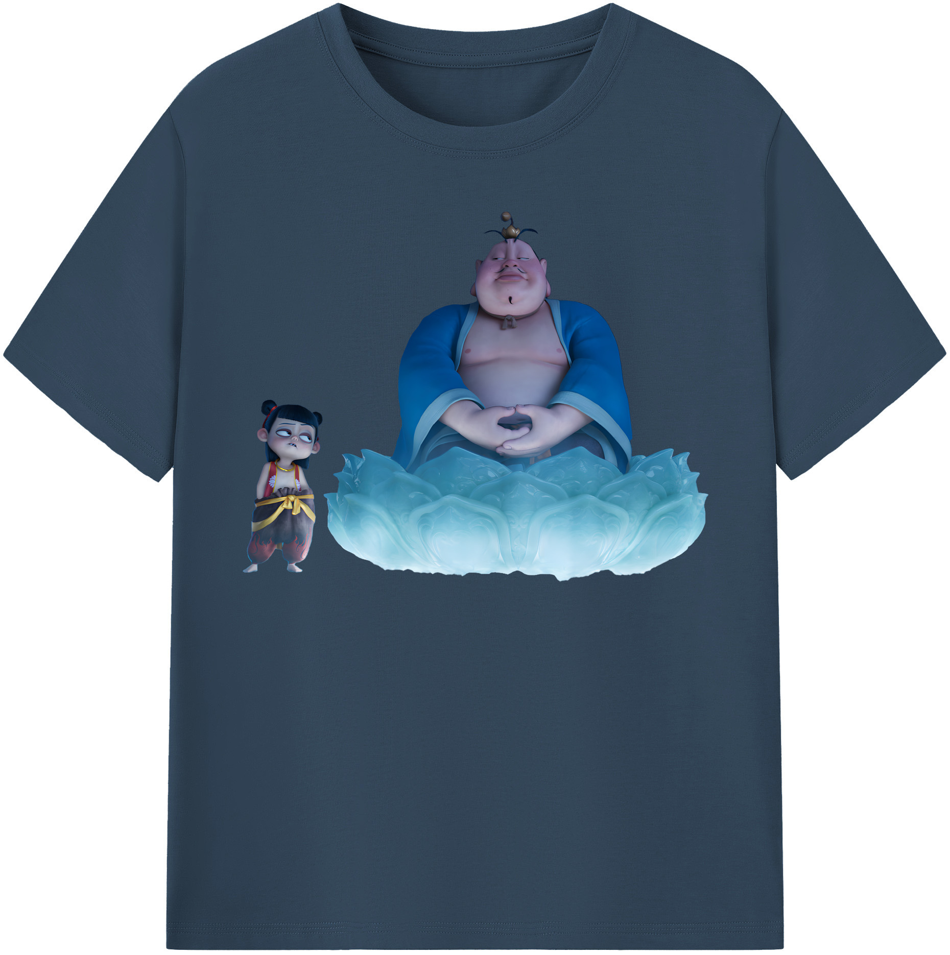 （画像用） Ne Zha 2 ナタ 魔童の大暴れ 綿100％半袖Tシャツ（フロントプリント）