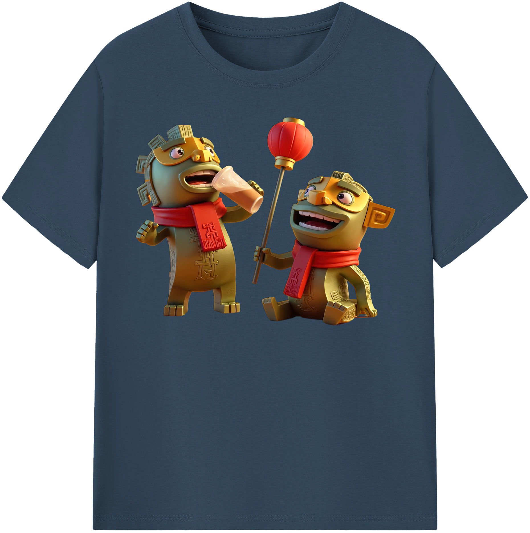 （画像用） Ne Zha 2 ナタ 魔童の大暴れ 綿100％半袖Tシャツ（フロントプリント）
