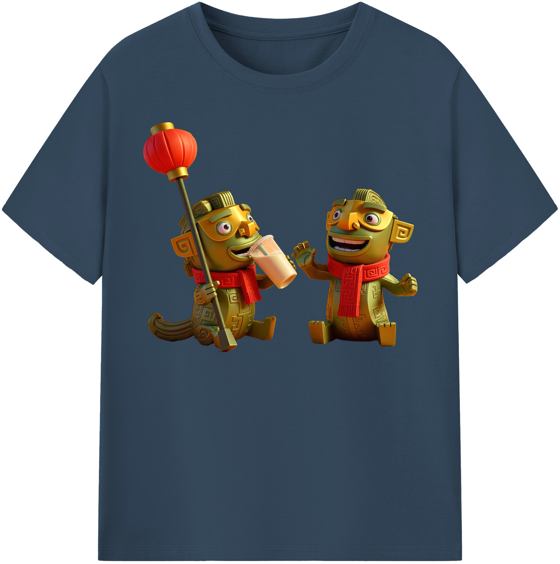 （画像用） Ne Zha 2 ナタ 魔童の大暴れ 綿100％半袖Tシャツ（フロントプリント）