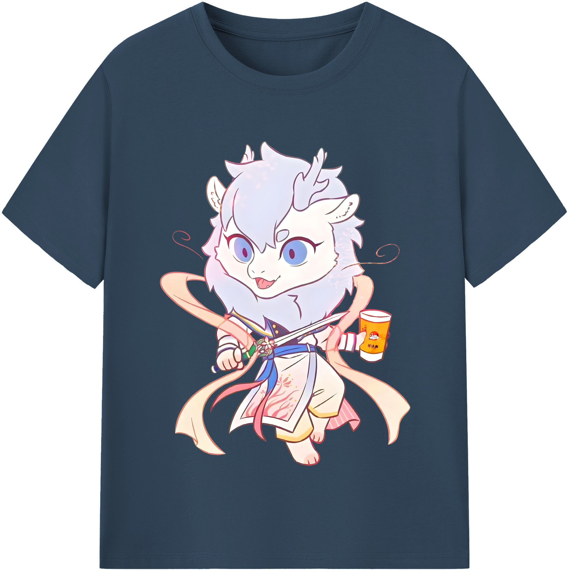 （画像用） Ne Zha 2 ナタ 魔童の大暴れ 綿100％半袖Tシャツ（フロントプリント）