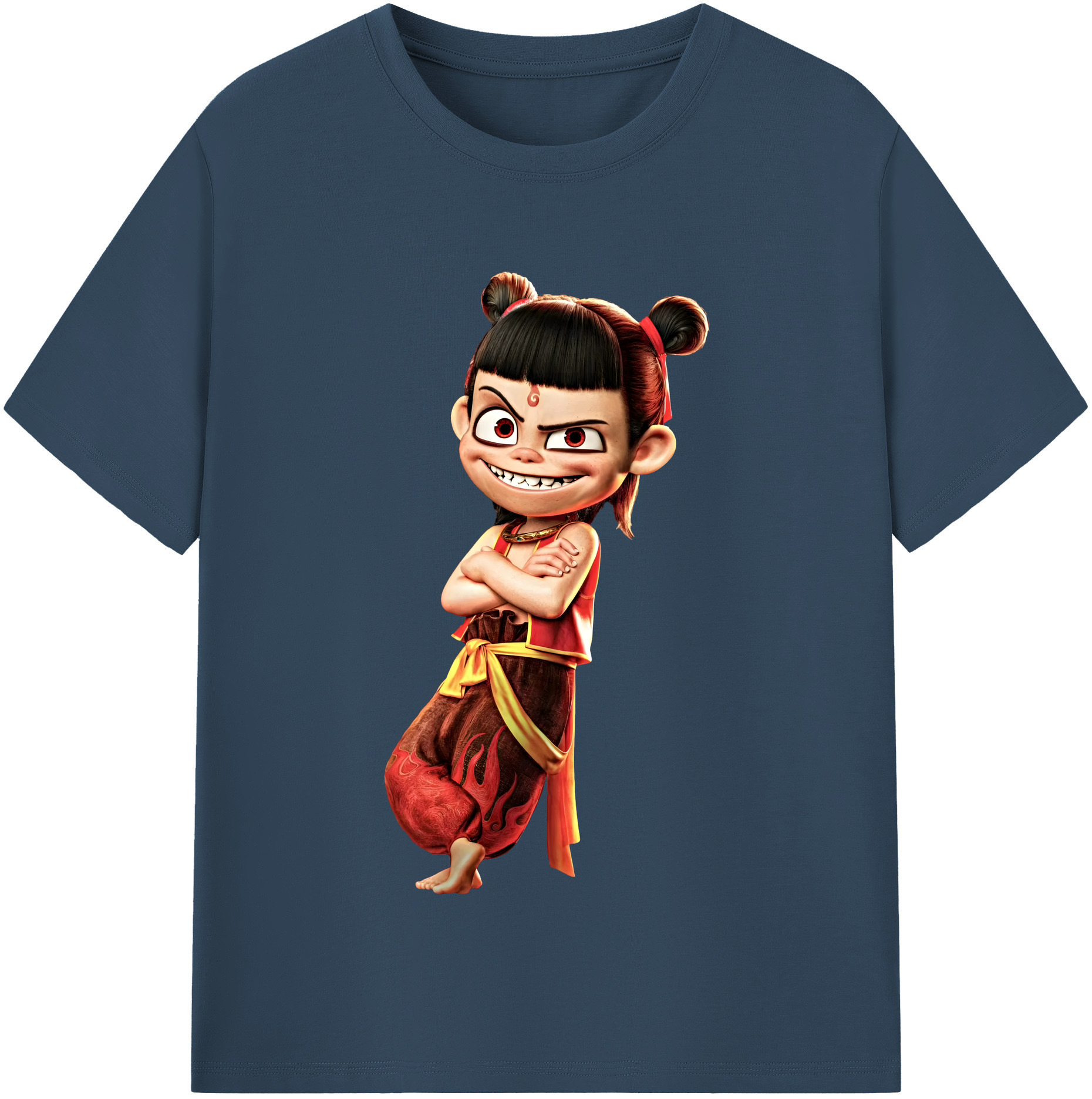 （画像用） Ne Zha 2 ナタ 魔童の大暴れ 綿100％半袖Tシャツ（フロントプリント）