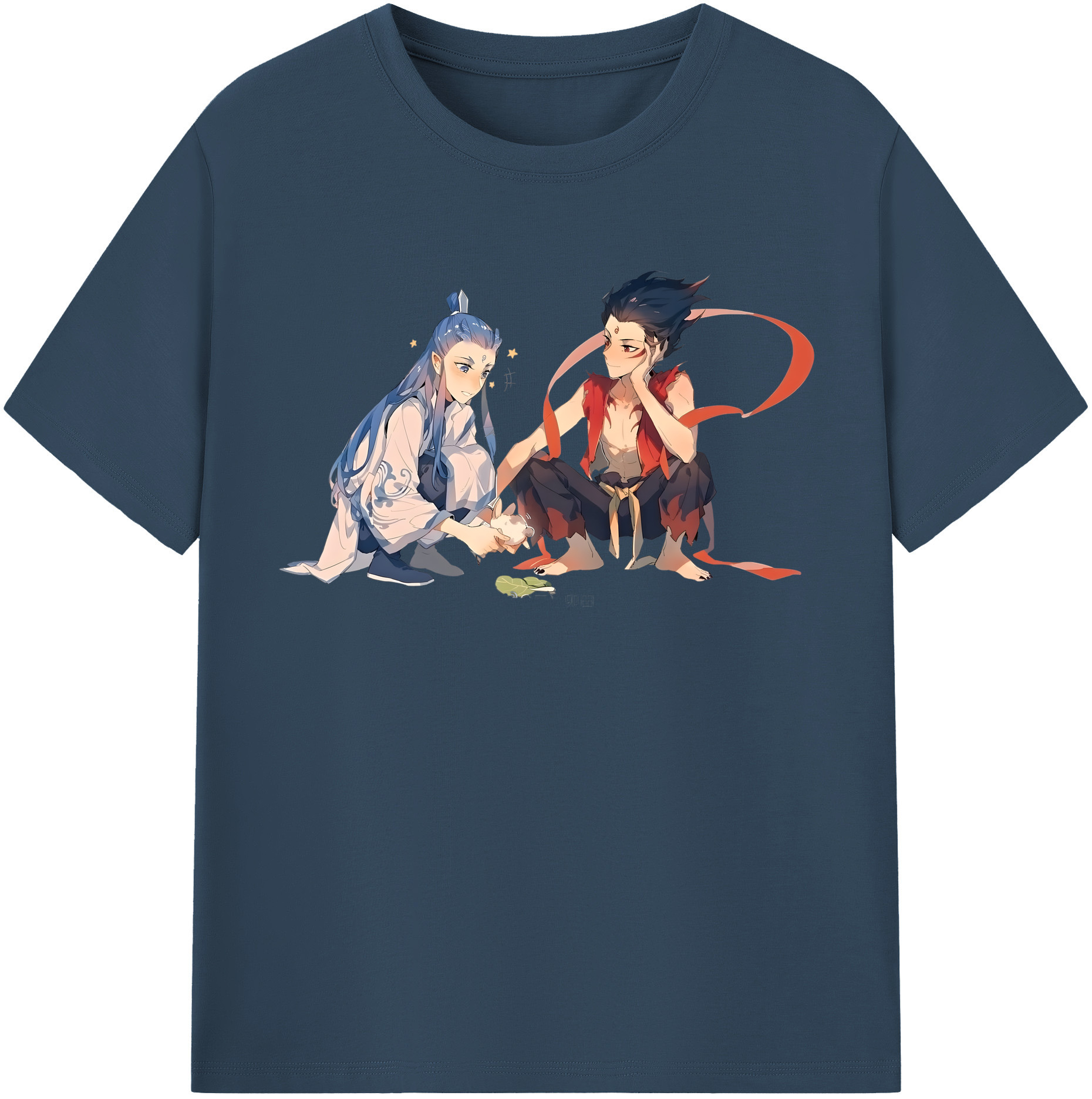 （画像用） Ne Zha 2 ナタ 魔童の大暴れ 綿100％半袖Tシャツ（フロントプリント）