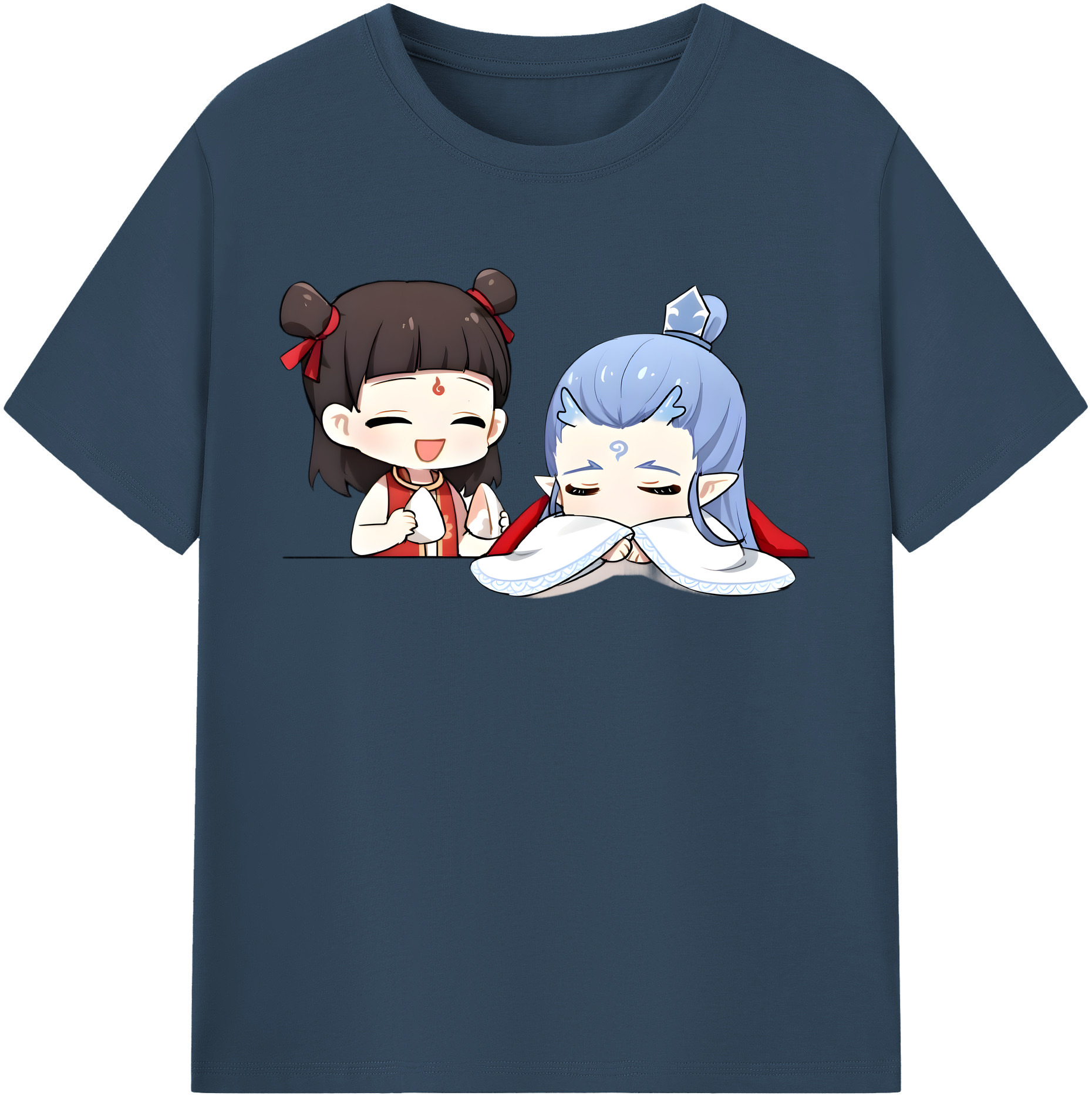 （画像用） Ne Zha 2 ナタ 魔童の大暴れ 綿100％半袖Tシャツ（フロントプリント）