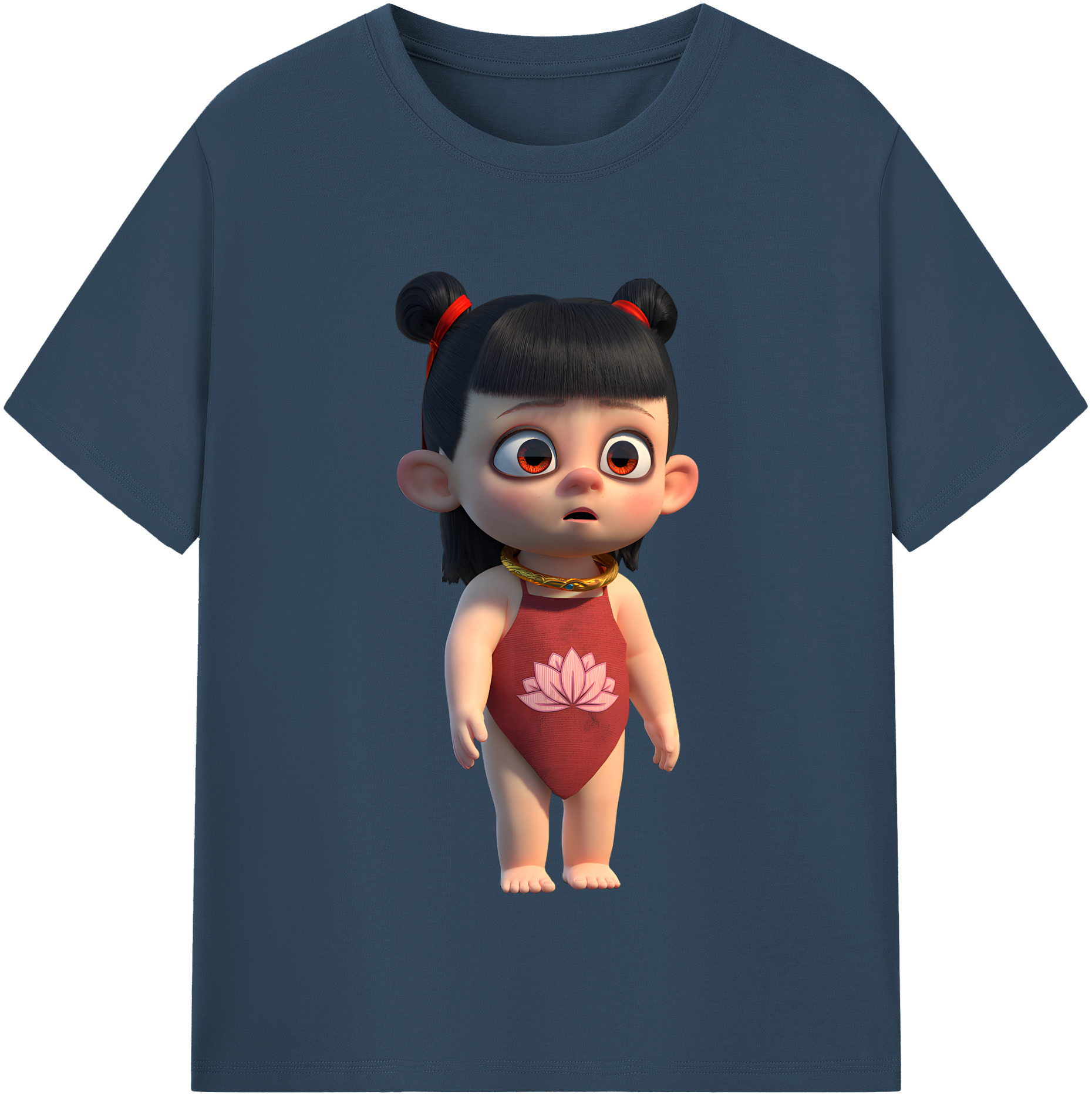 （画像用） Ne Zha 2 ナタ 魔童の大暴れ 綿100％半袖Tシャツ（フロントプリント）