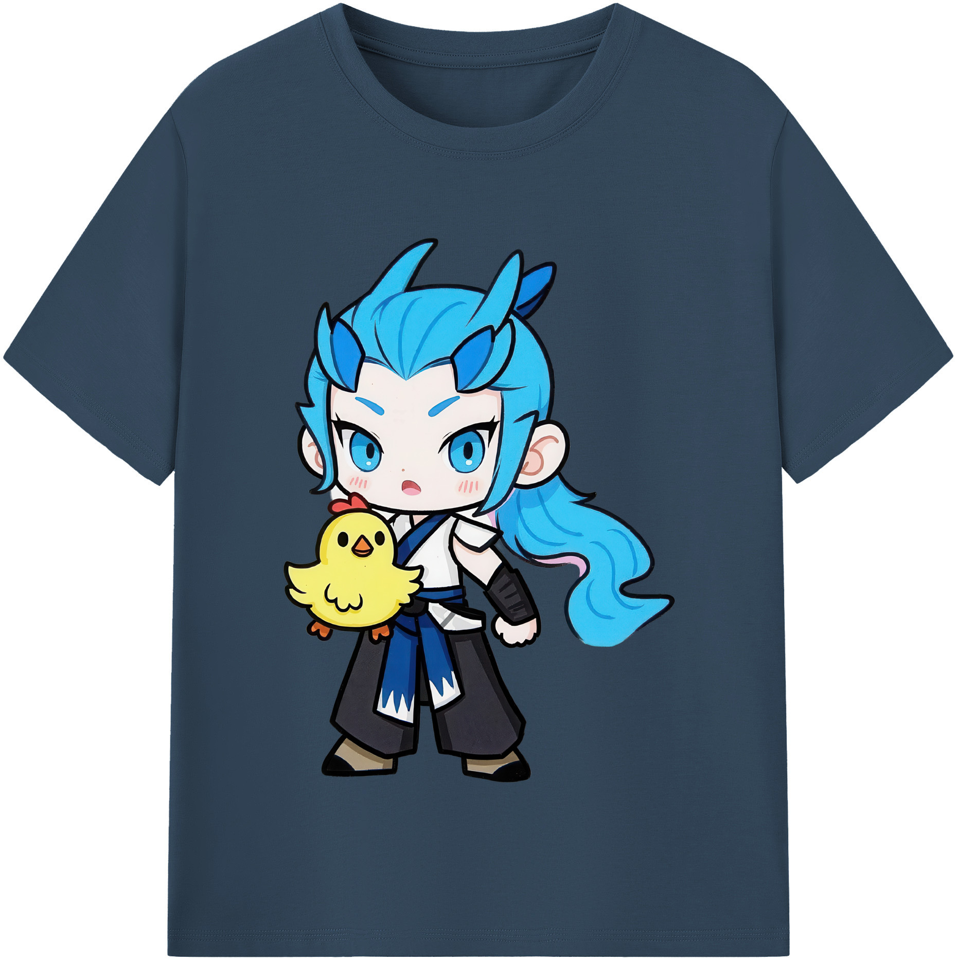 （画像用） Ne Zha 2 ナタ 魔童の大暴れ 綿100％半袖Tシャツ（フロントプリント）