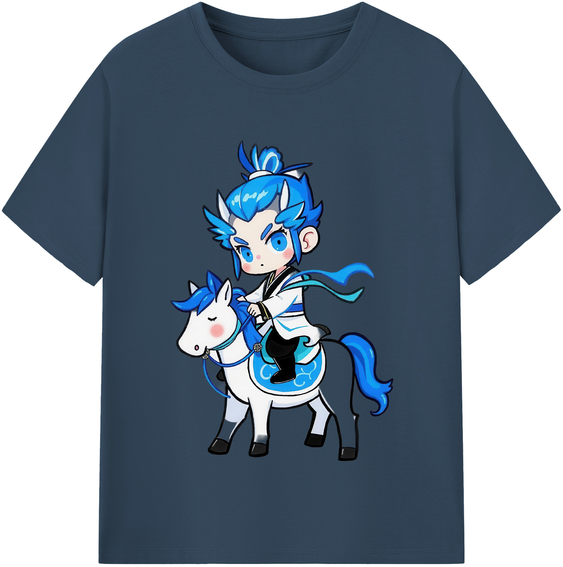 （画像用） Ne Zha 2 ナタ 魔童の大暴れ 綿100％半袖Tシャツ（フロントプリント）