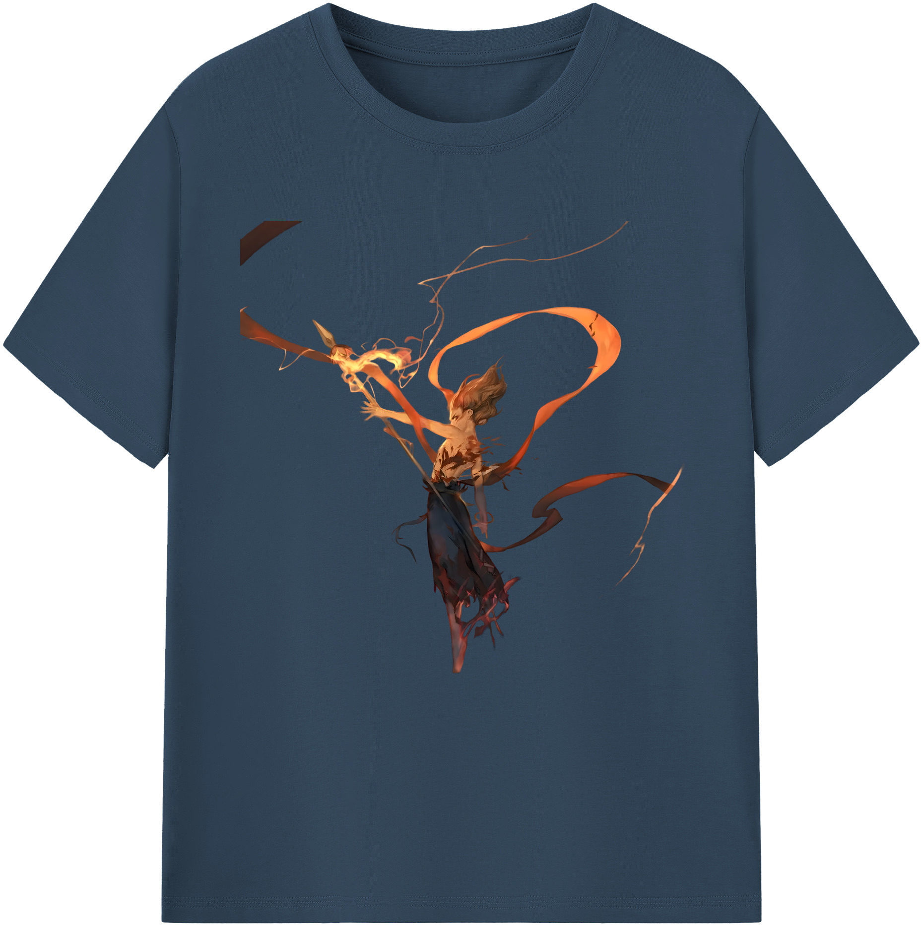 （画像用） Ne Zha 2 ナタ 魔童の大暴れ 綿100％半袖Tシャツ（フロントプリント）