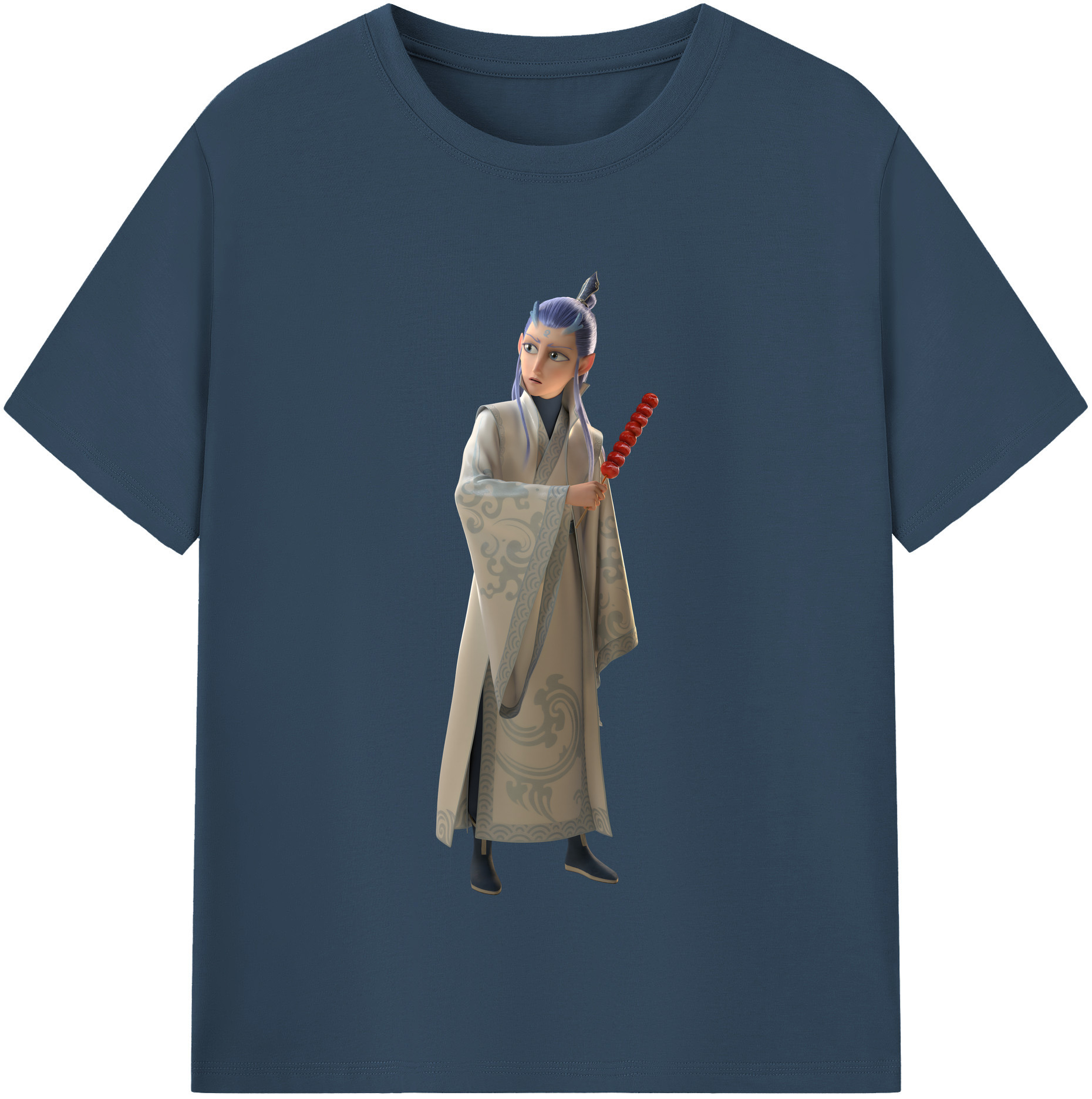 （画像用） Ne Zha 2 ナタ 魔童の大暴れ 綿100％半袖Tシャツ（フロントプリント）