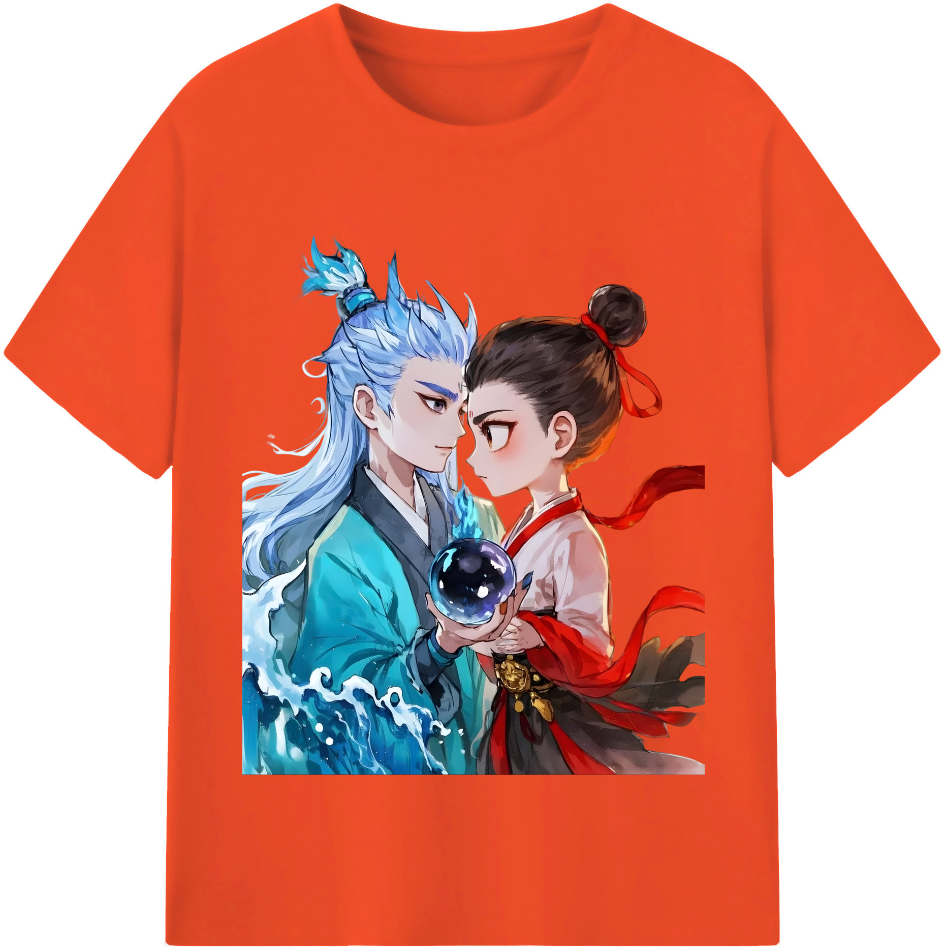 （画像用） Ne Zha 2 ナタ 魔童の大暴れ 綿100％半袖Tシャツ（フロントプリント）