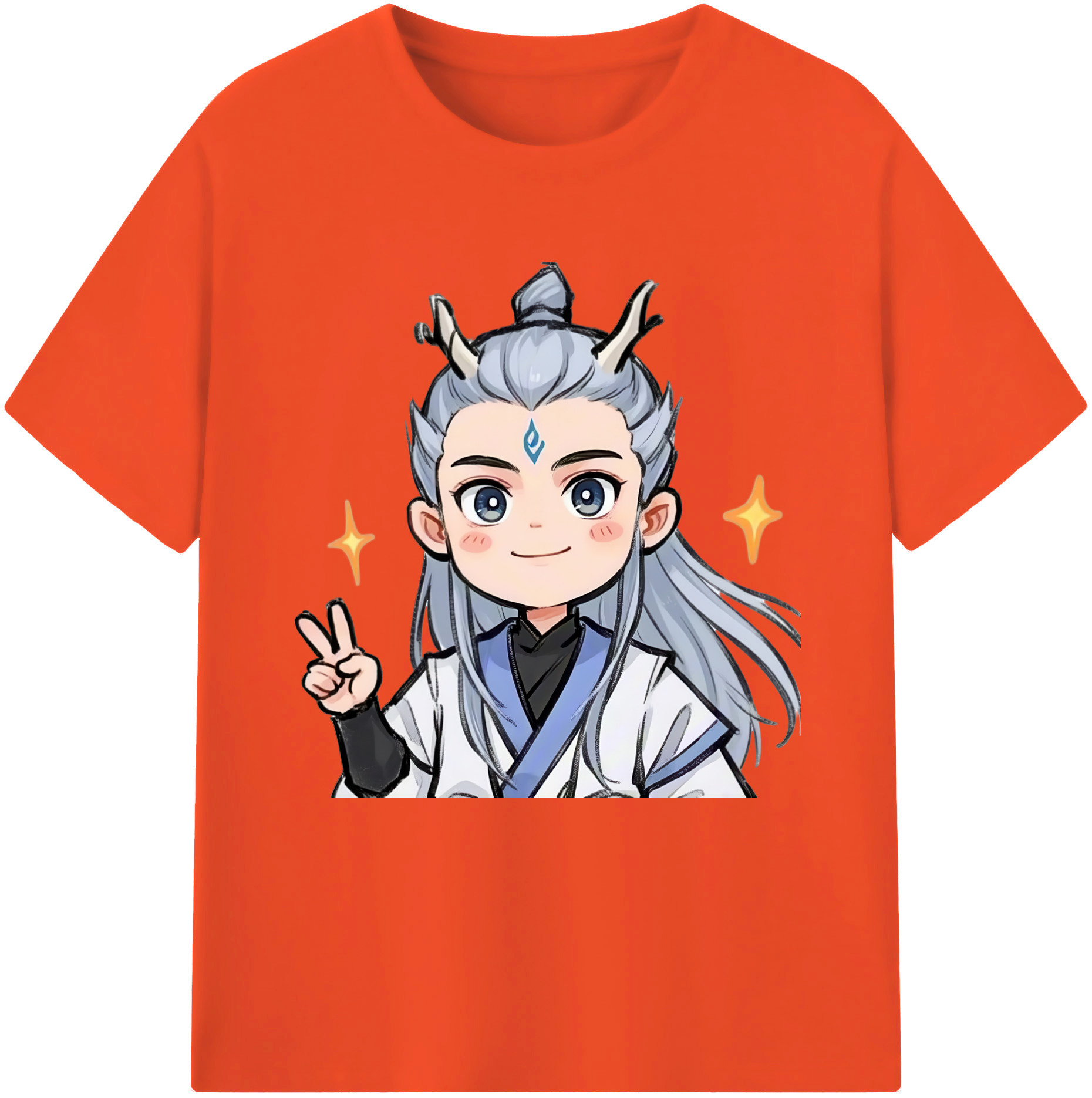 （画像用） Ne Zha 2 ナタ 魔童の大暴れ 綿100％半袖Tシャツ（フロントプリント）