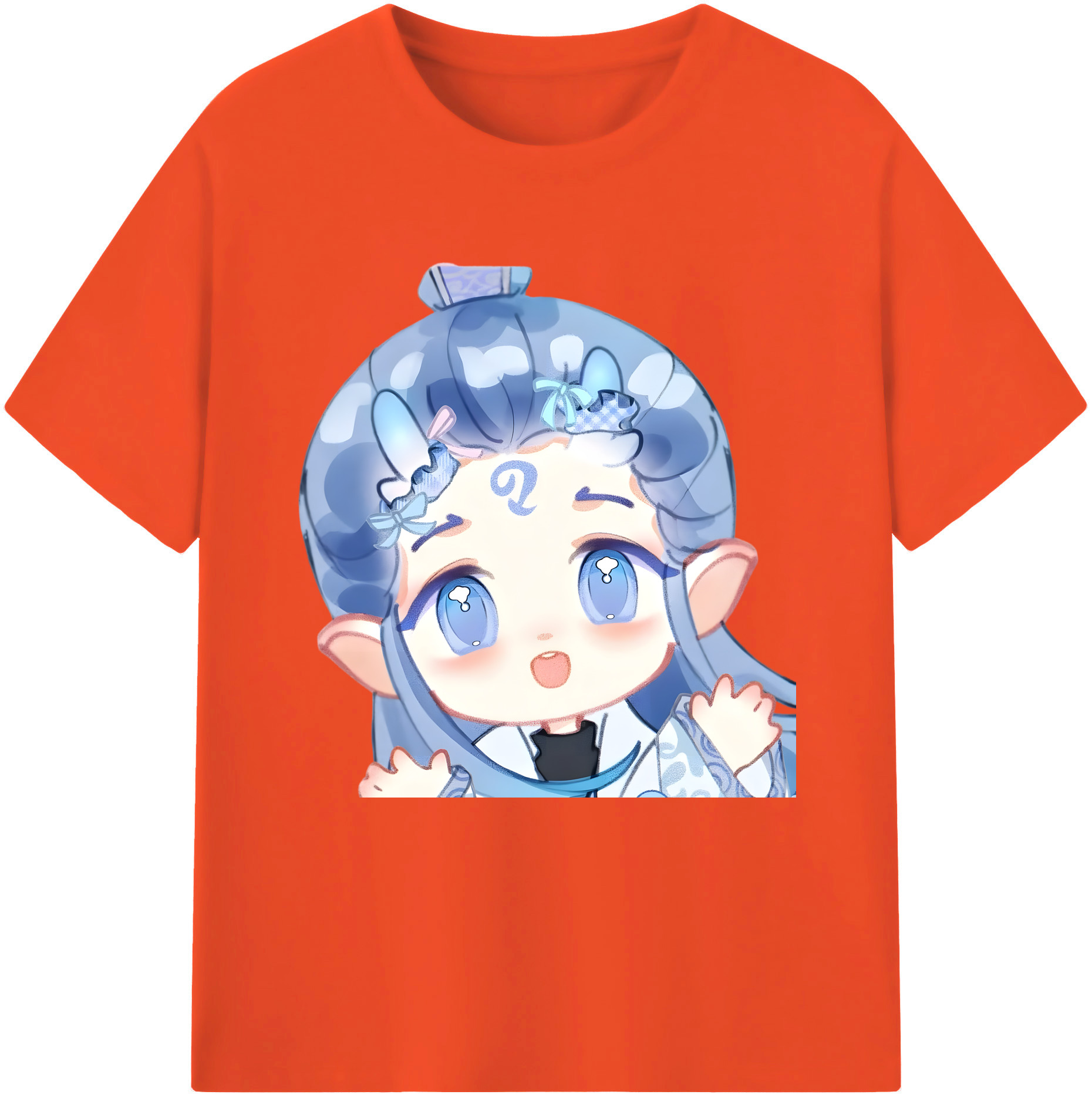 （画像用） Ne Zha 2 ナタ 魔童の大暴れ 綿100％半袖Tシャツ（フロントプリント）
