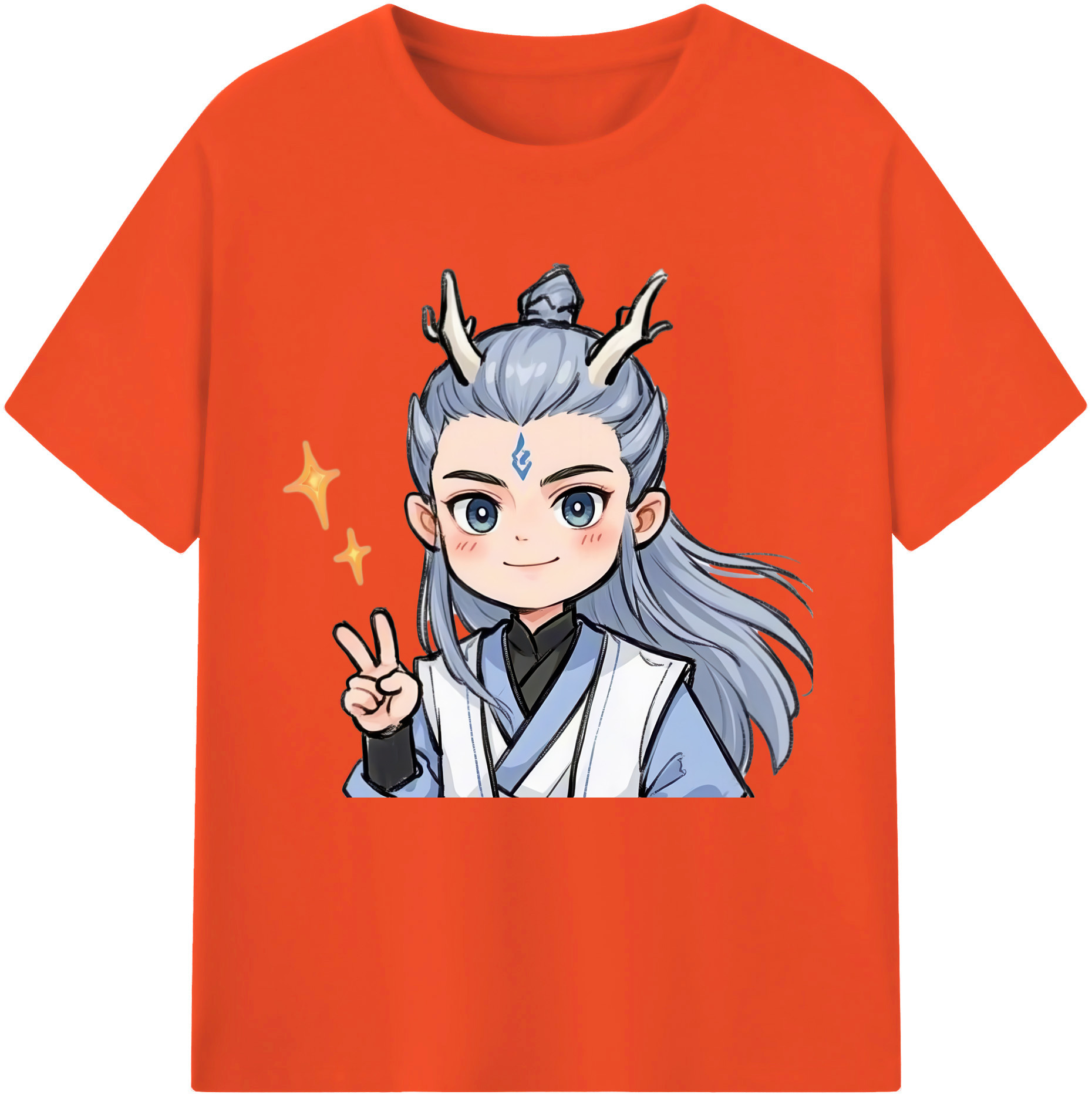 （画像用） Ne Zha 2 ナタ 魔童の大暴れ 綿100％半袖Tシャツ（フロントプリント）
