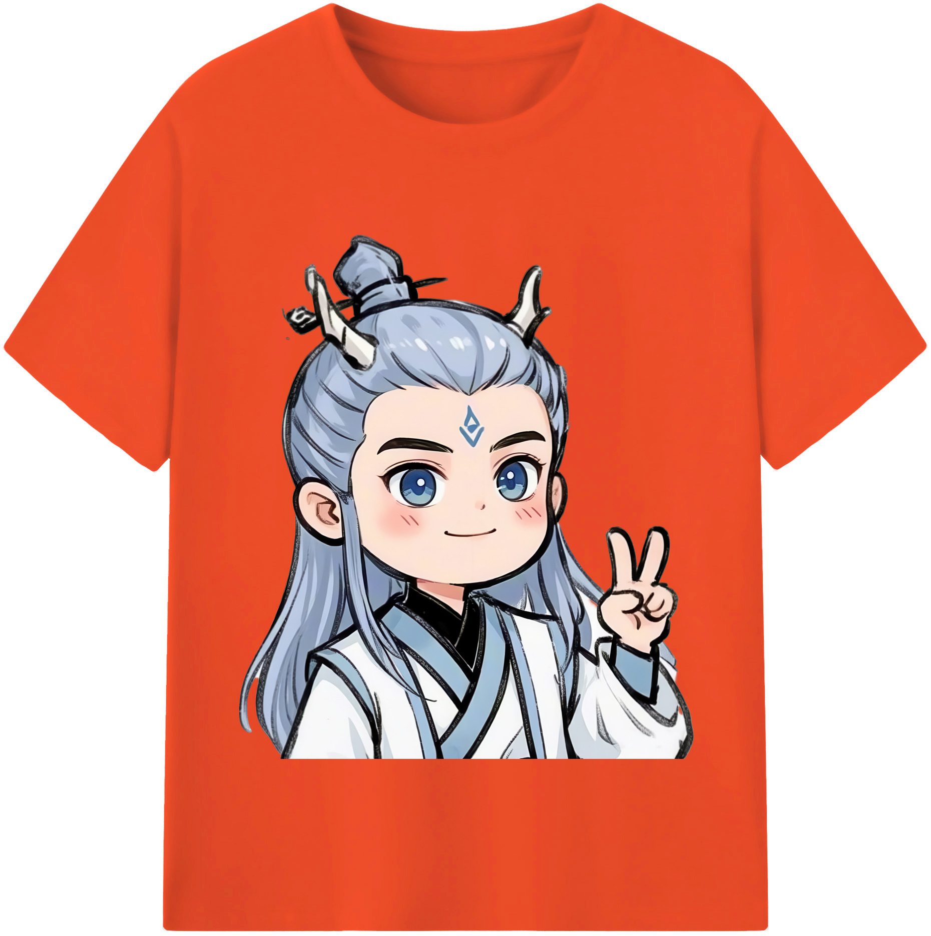 （画像用） Ne Zha 2 ナタ 魔童の大暴れ 綿100％半袖Tシャツ（フロントプリント）