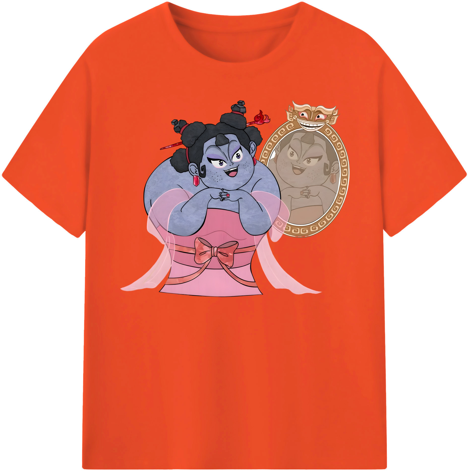 （画像用） Ne Zha 2 ナタ 魔童の大暴れ 綿100％半袖Tシャツ（フロントプリント）