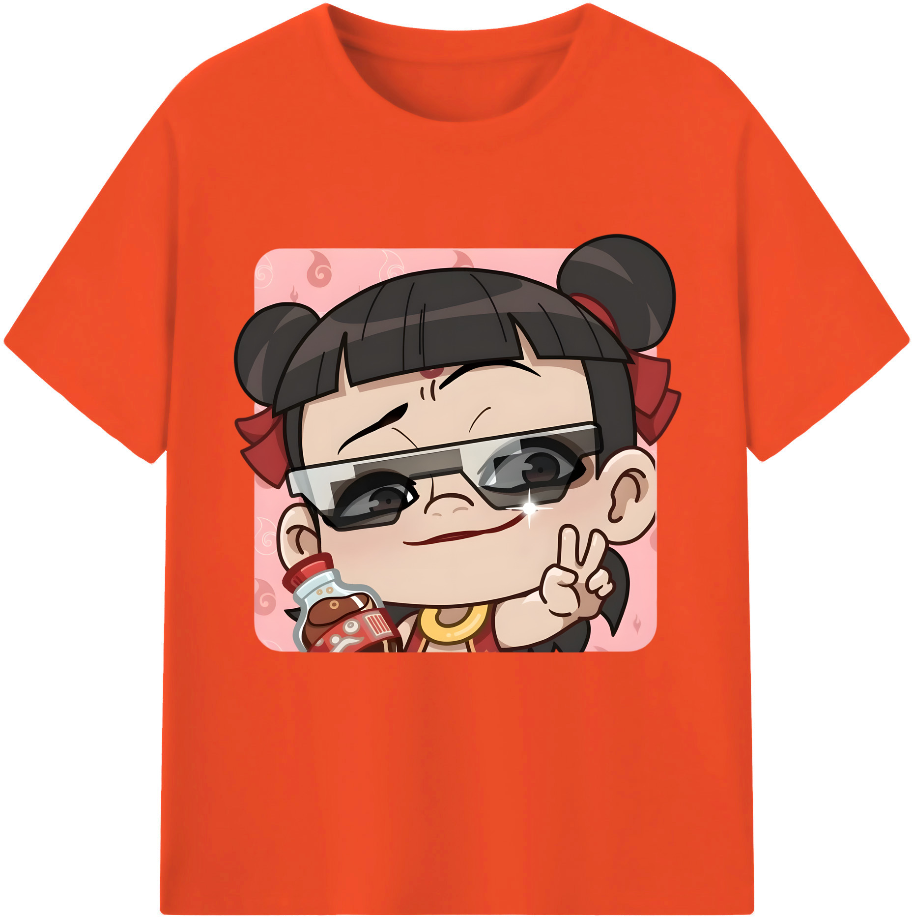 （画像用） Ne Zha 2 ナタ 魔童の大暴れ 綿100％半袖Tシャツ（フロントプリント）