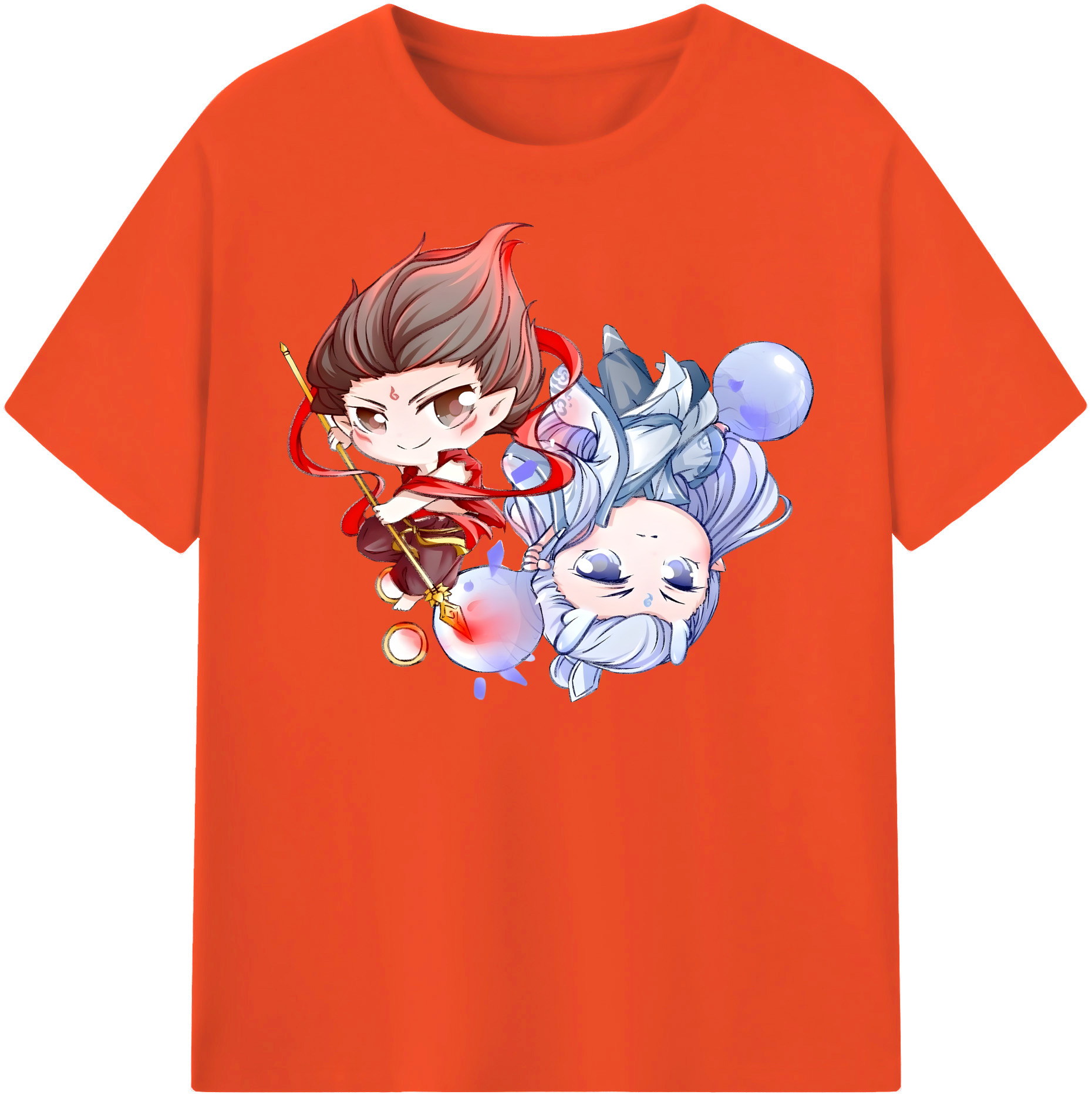 （画像用） Ne Zha 2 ナタ 魔童の大暴れ 綿100％半袖Tシャツ（フロントプリント）
