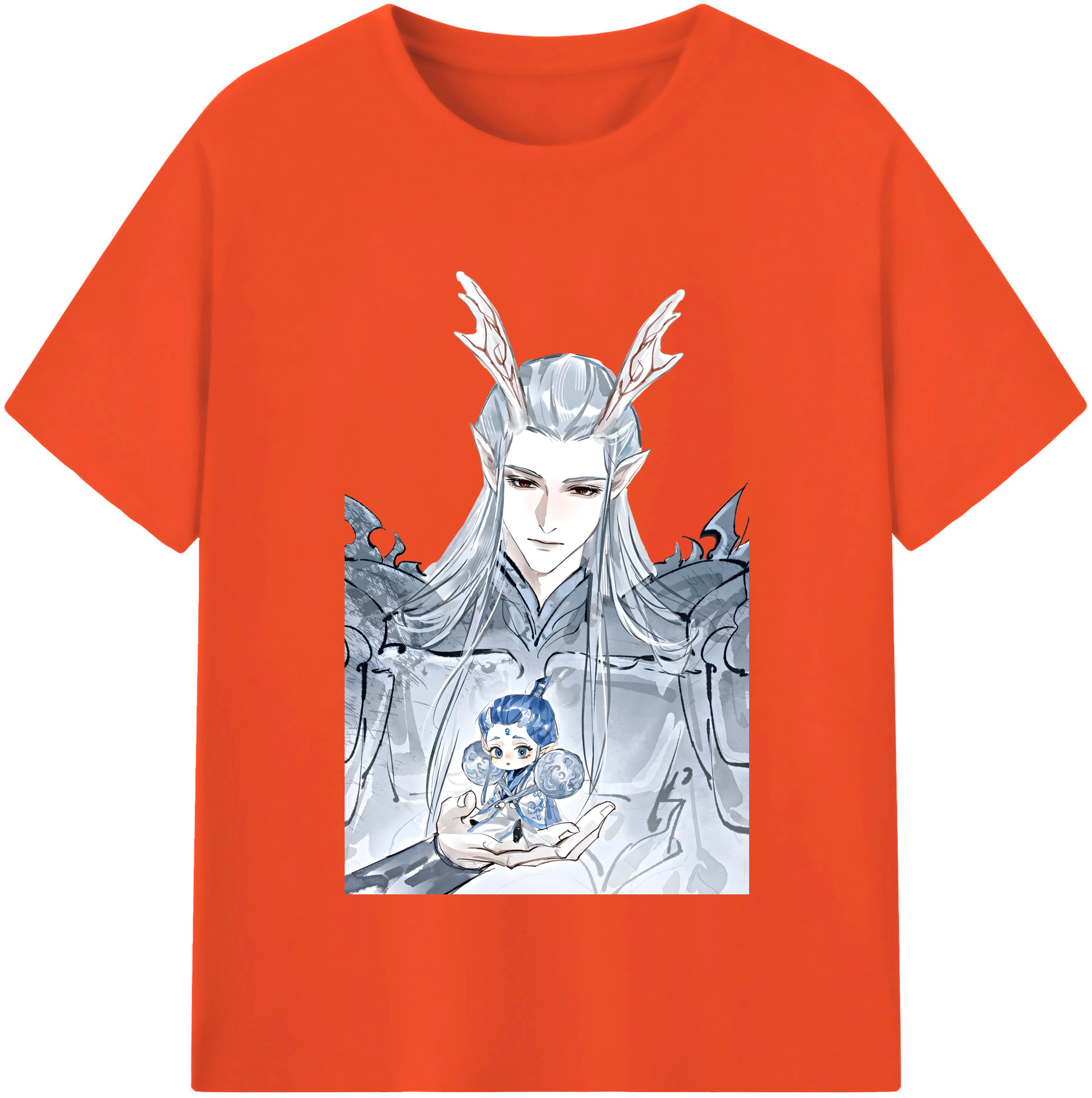 （画像用） Ne Zha 2 ナタ 魔童の大暴れ 綿100％半袖Tシャツ（フロントプリント）