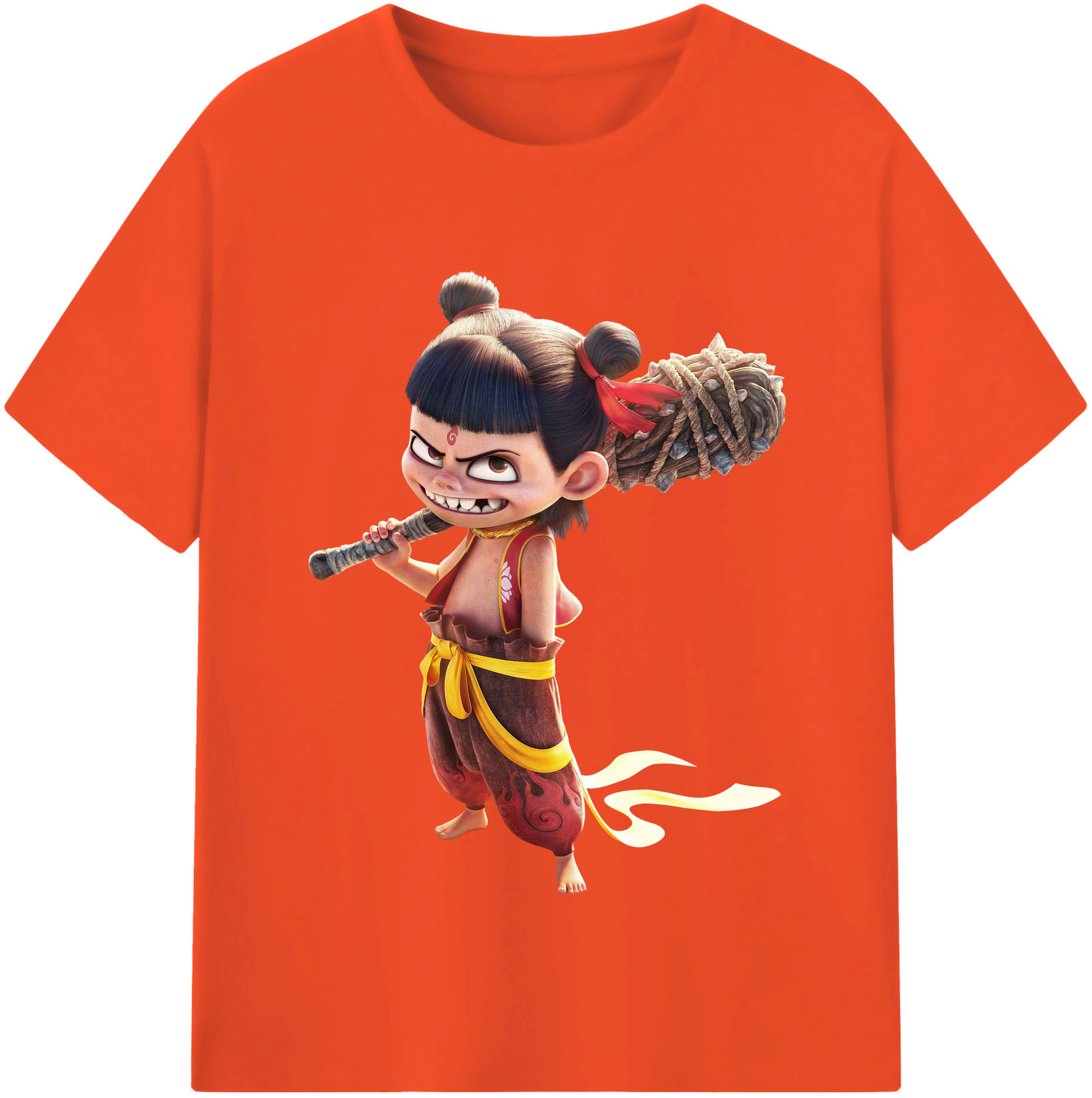 （画像用） Ne Zha 2 ナタ 魔童の大暴れ 綿100％半袖Tシャツ（フロントプリント）