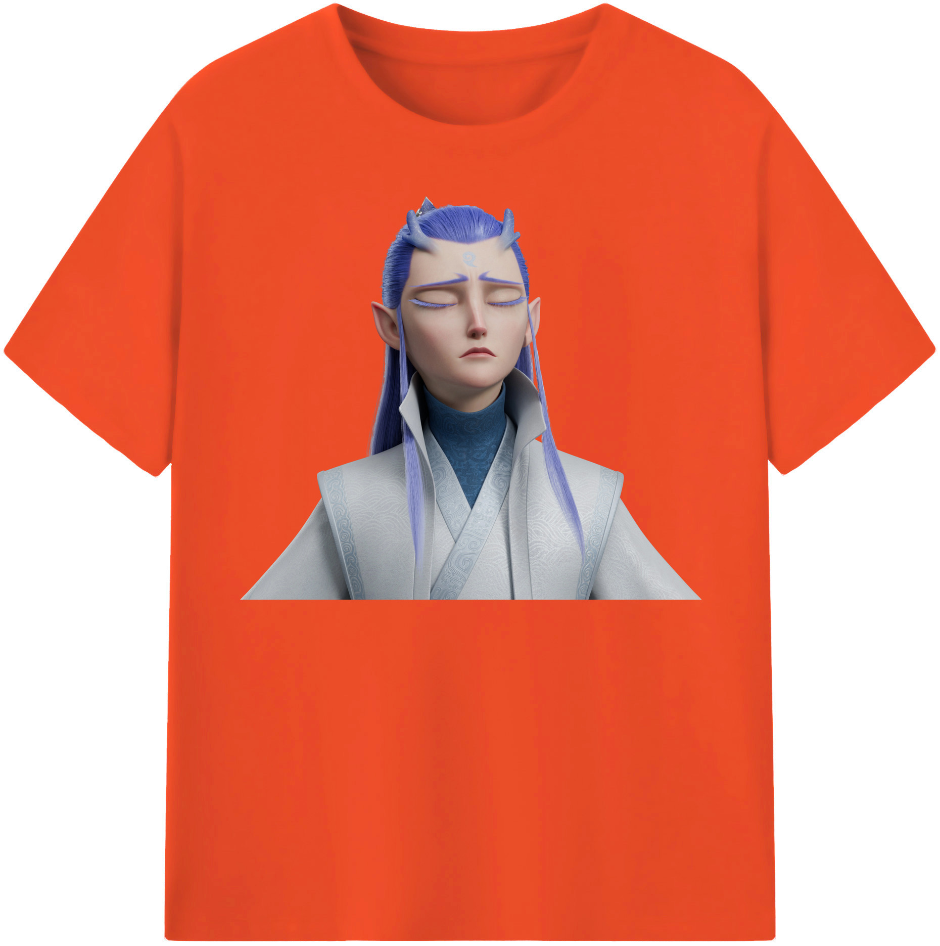 （画像用） Ne Zha 2 ナタ 魔童の大暴れ 綿100％半袖Tシャツ（フロントプリント）
