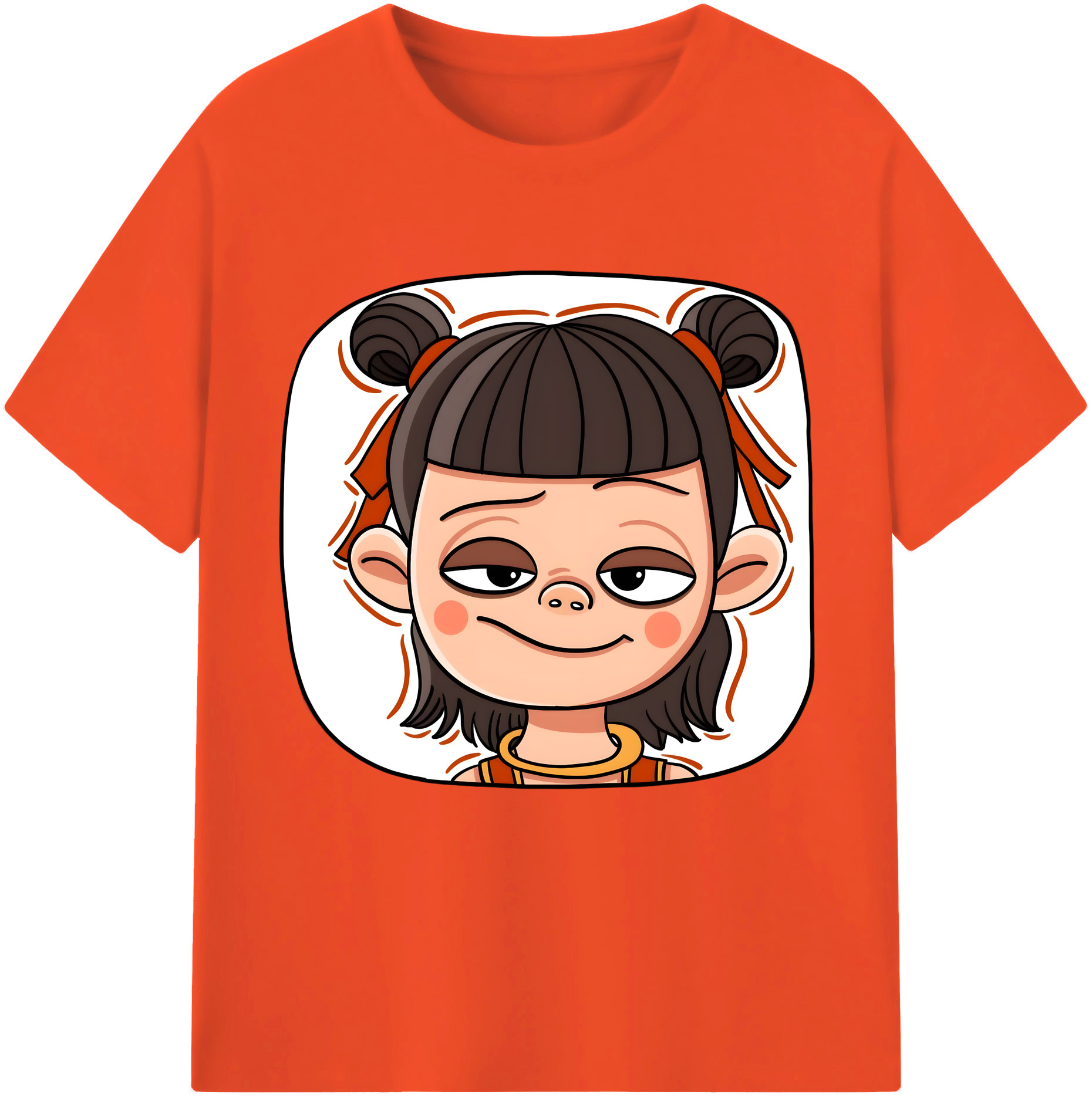 （画像用） Ne Zha 2 ナタ 魔童の大暴れ 綿100％半袖Tシャツ（フロントプリント）