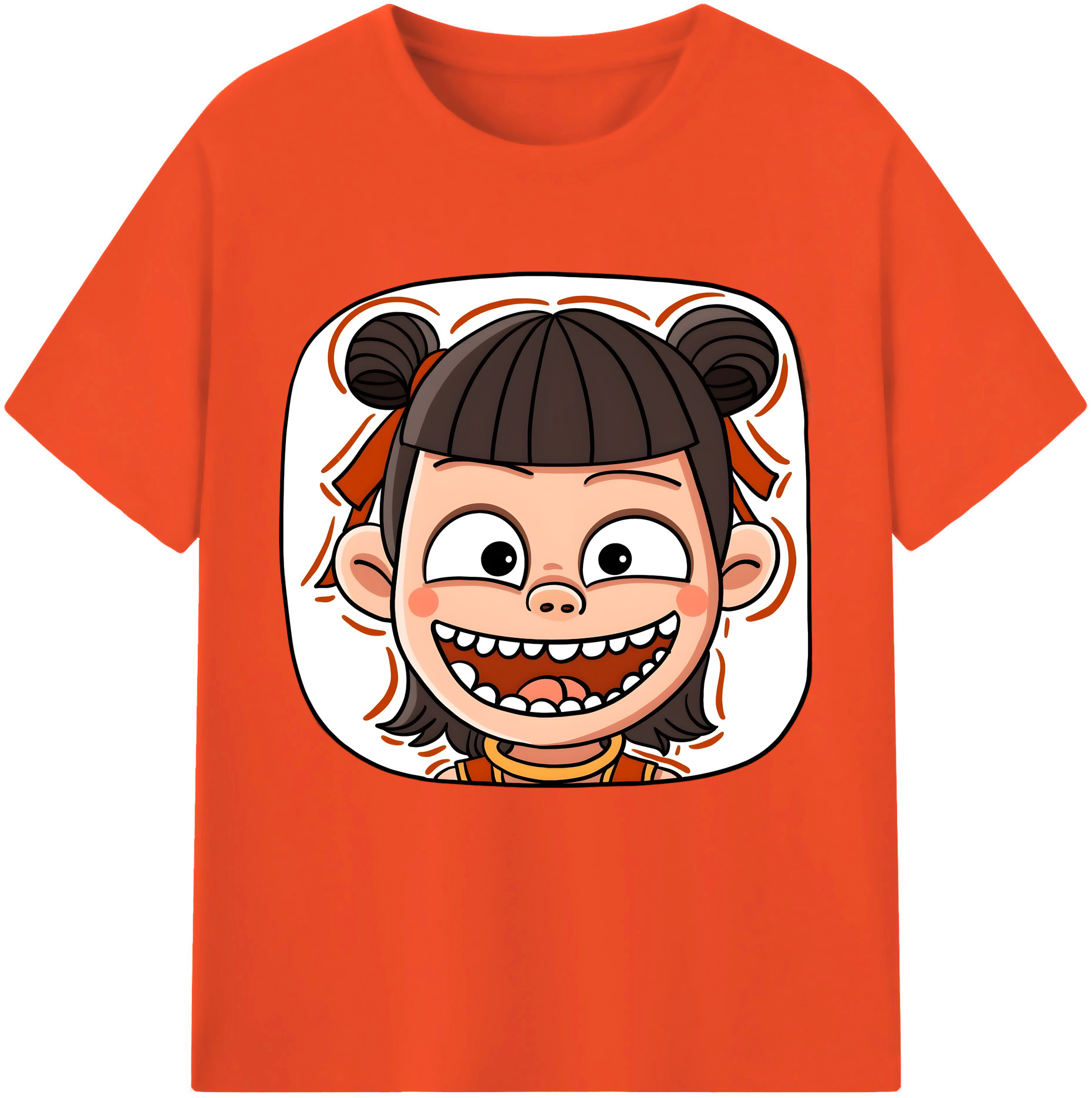 （画像用） Ne Zha 2 ナタ 魔童の大暴れ 綿100％半袖Tシャツ（フロントプリント）