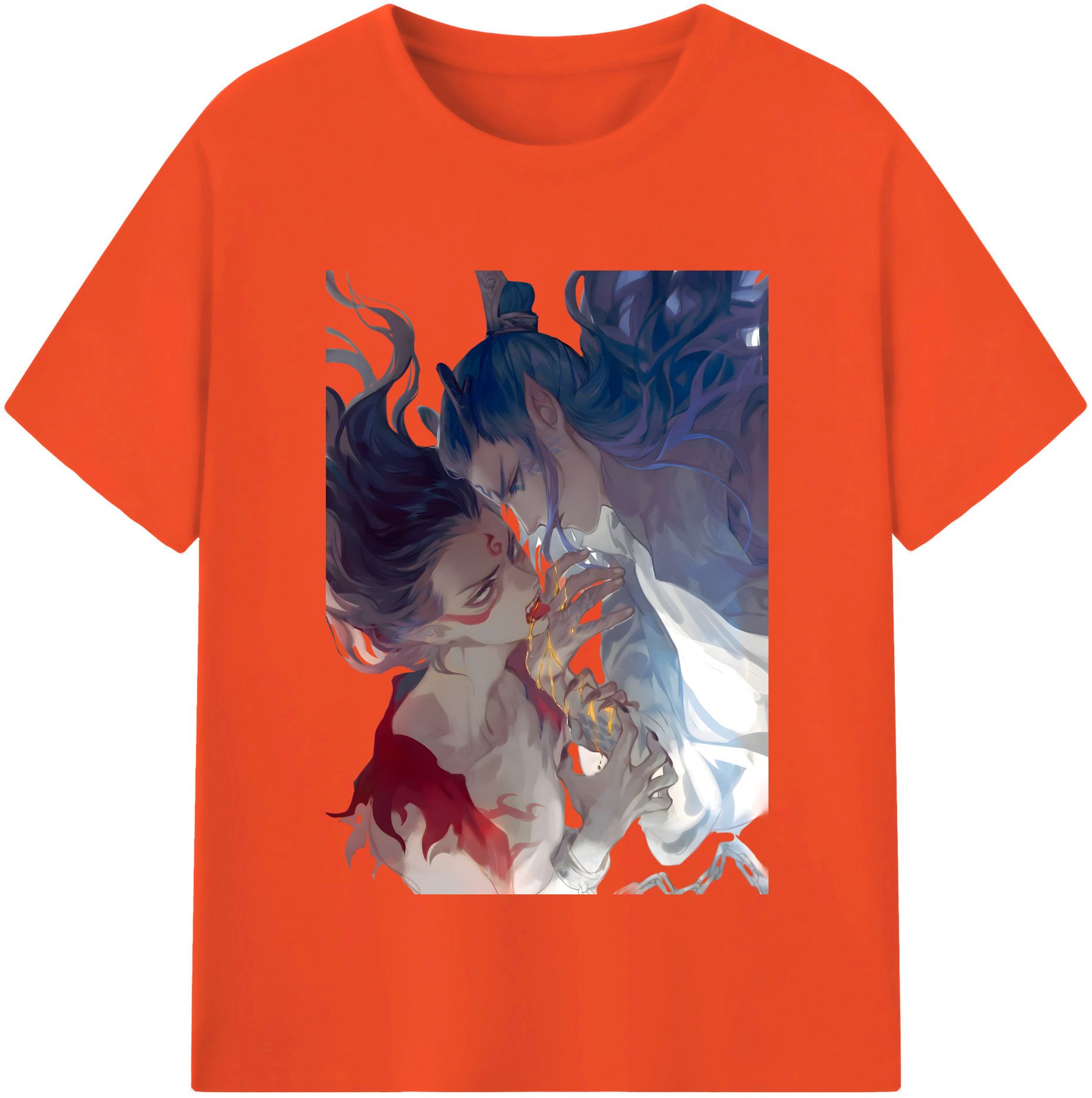 （画像用） Ne Zha 2 ナタ 魔童の大暴れ 綿100％半袖Tシャツ（フロントプリント）