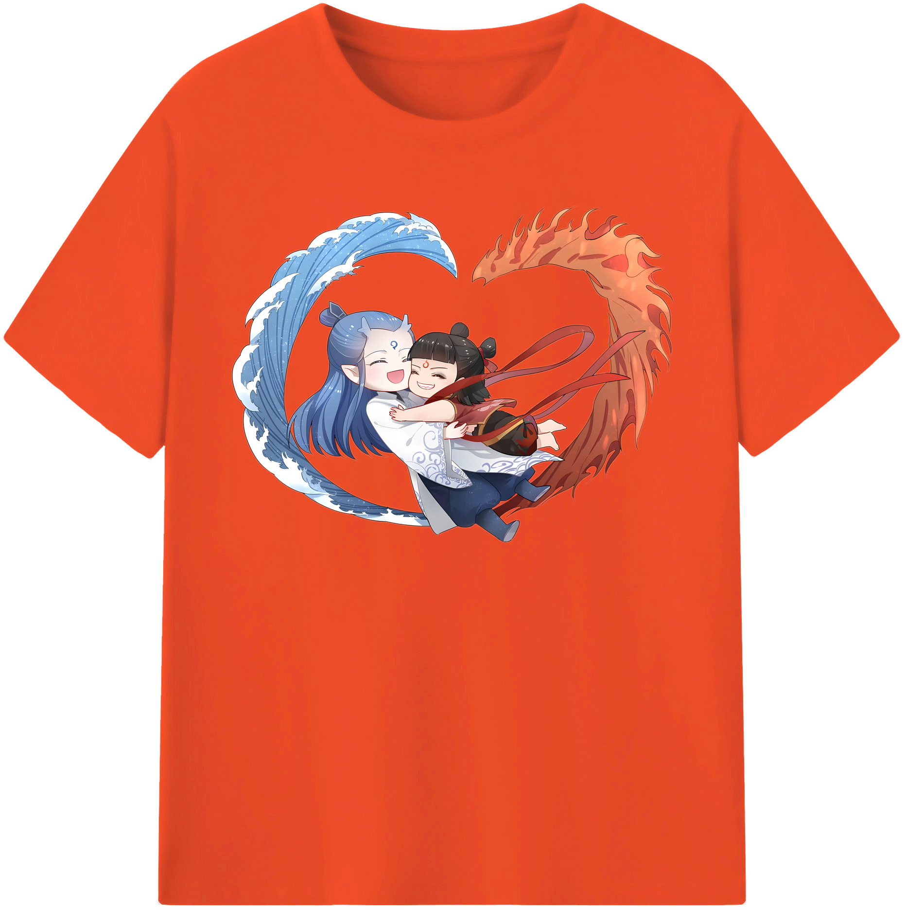 （画像用） Ne Zha 2 ナタ 魔童の大暴れ 綿100％半袖Tシャツ（フロントプリント）