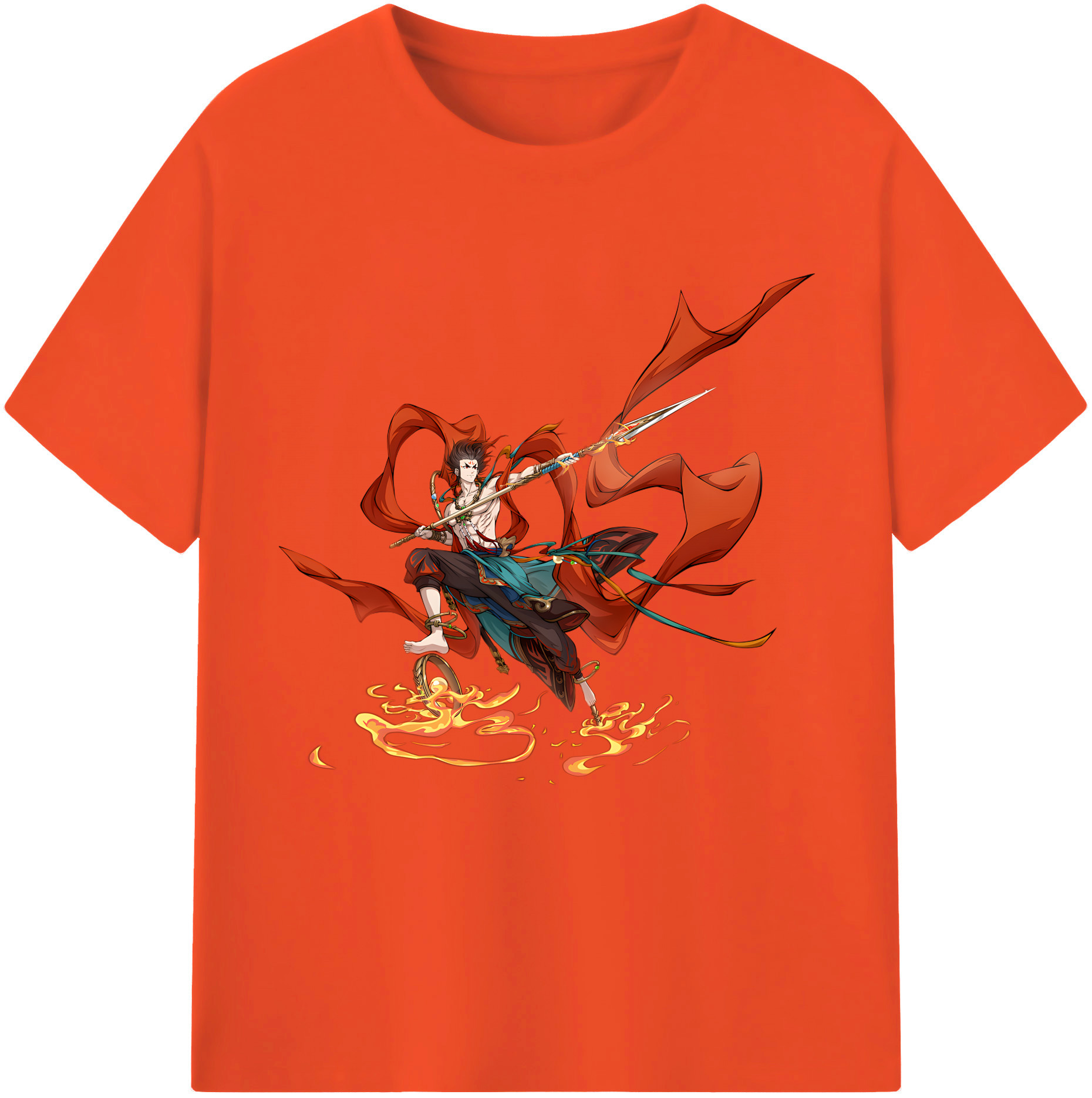 （画像用） Ne Zha 2 ナタ 魔童の大暴れ 綿100％半袖Tシャツ（フロントプリント）
