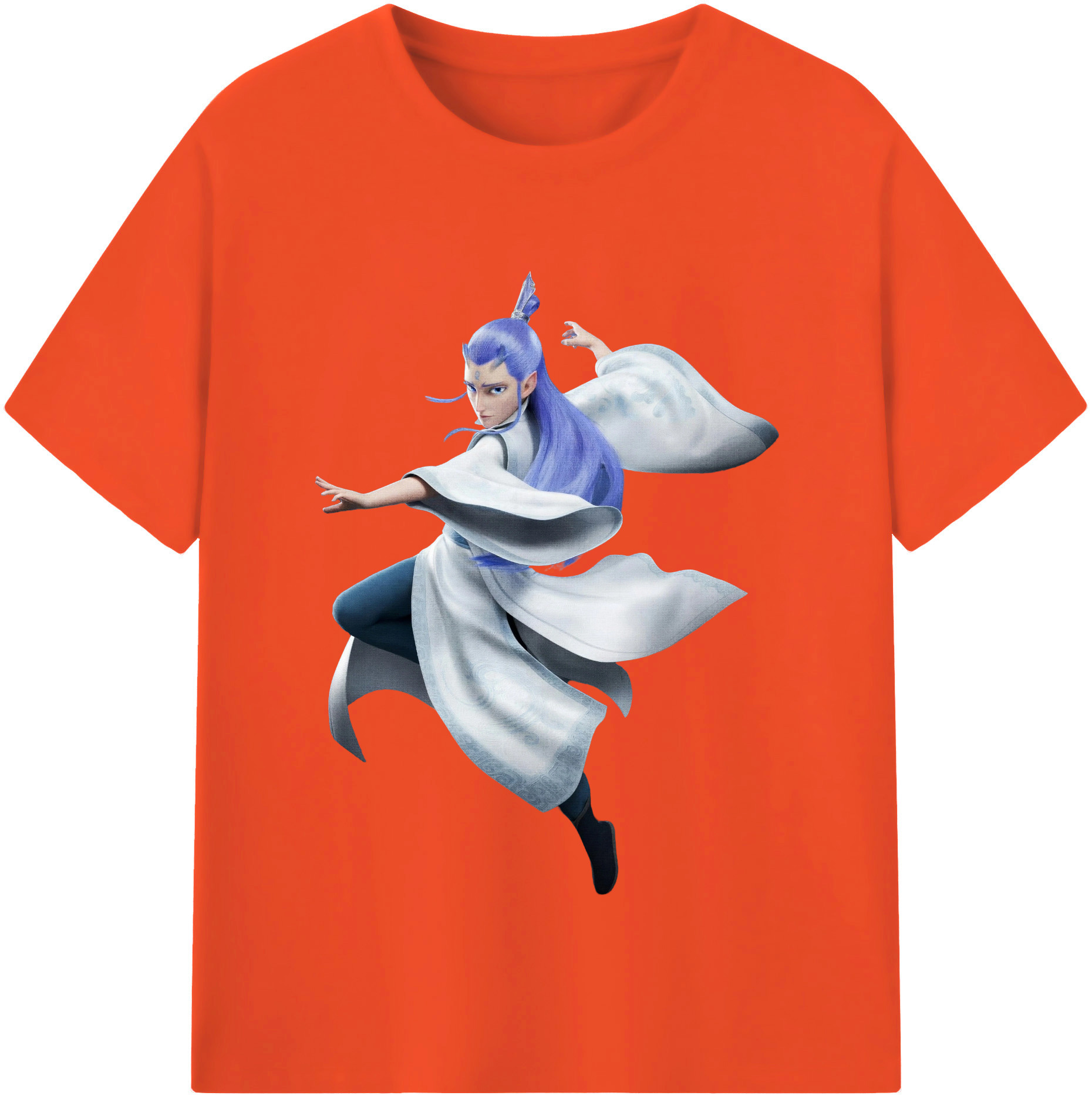 （画像用） Ne Zha 2 ナタ 魔童の大暴れ 綿100％半袖Tシャツ（フロントプリント）