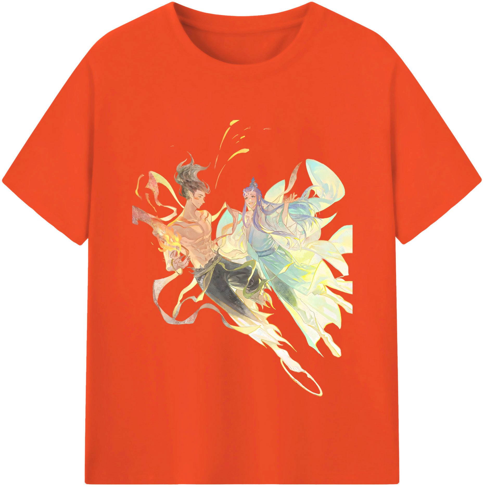 （画像用） Ne Zha 2 ナタ 魔童の大暴れ 綿100％半袖Tシャツ（フロントプリント）