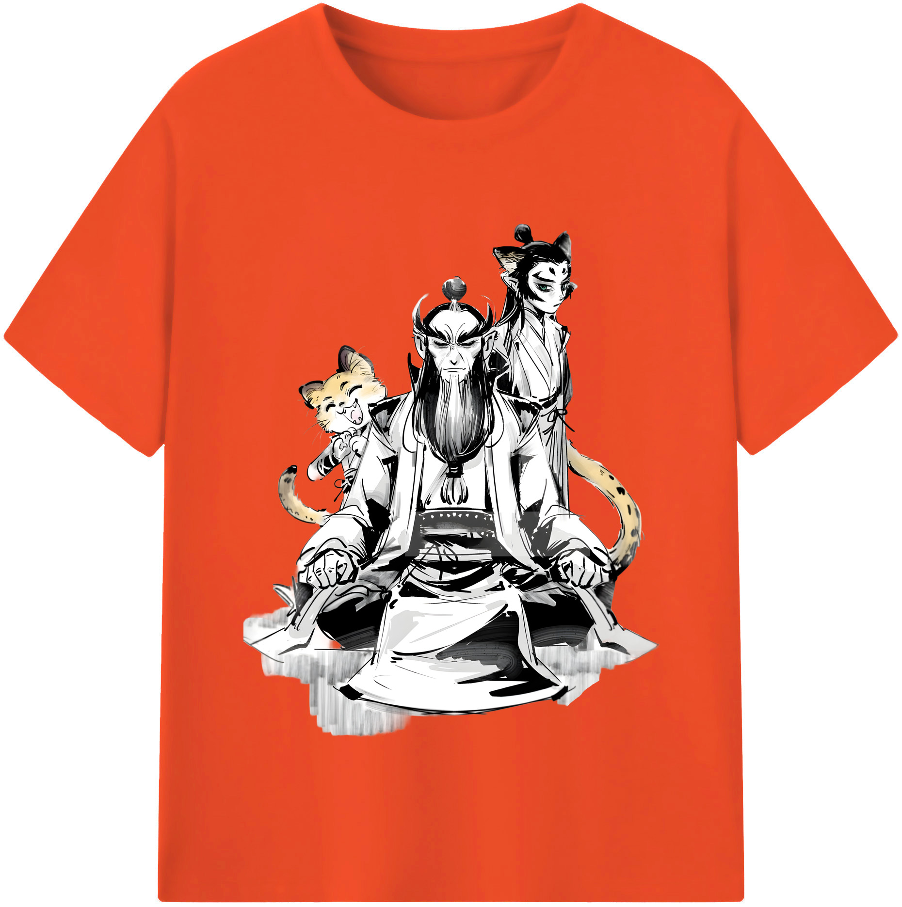 （画像用） Ne Zha 2 ナタ 魔童の大暴れ 綿100％半袖Tシャツ（フロントプリント）